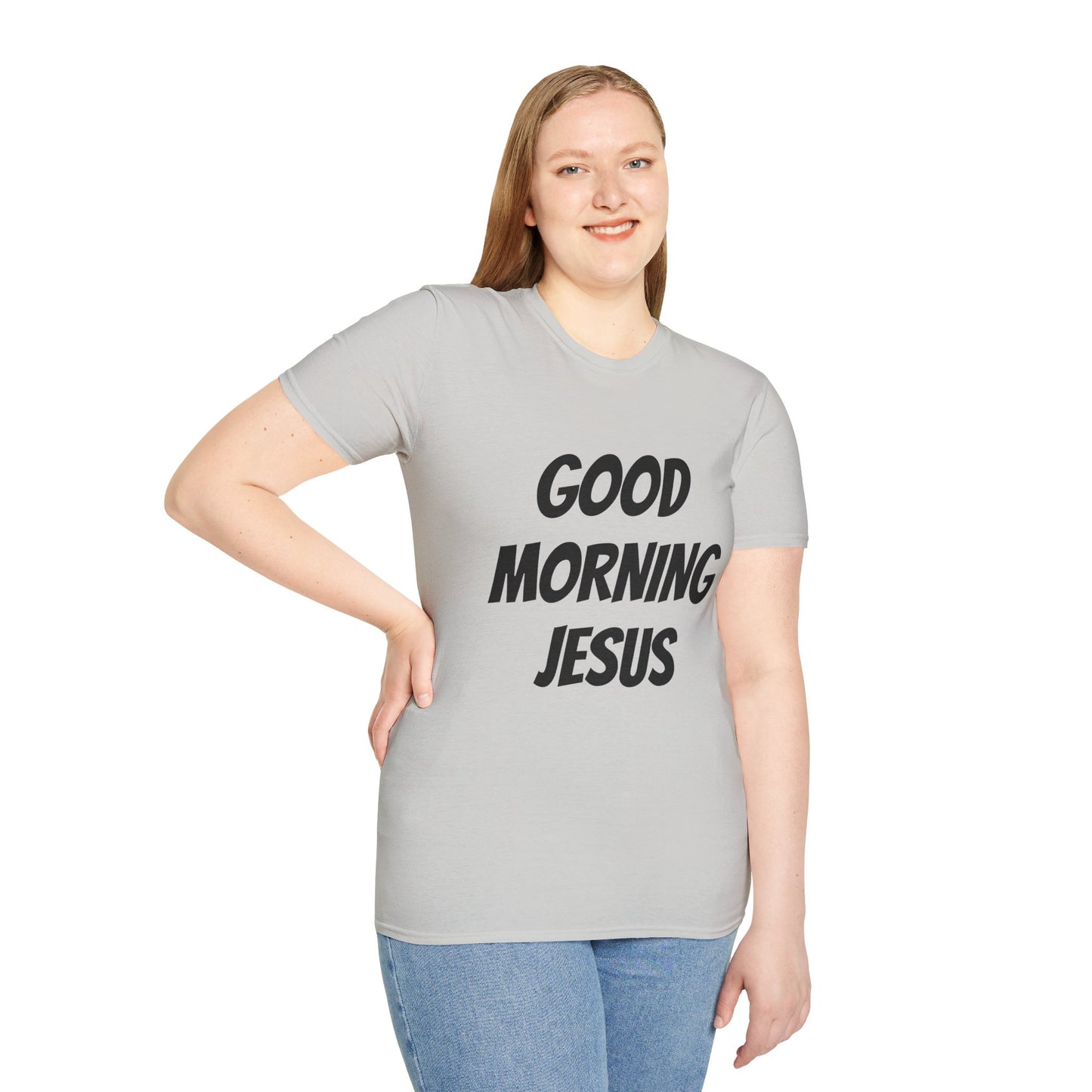 Unisex Softstyle T-Shirt - Black Writing - GOOD MORNING JESUS