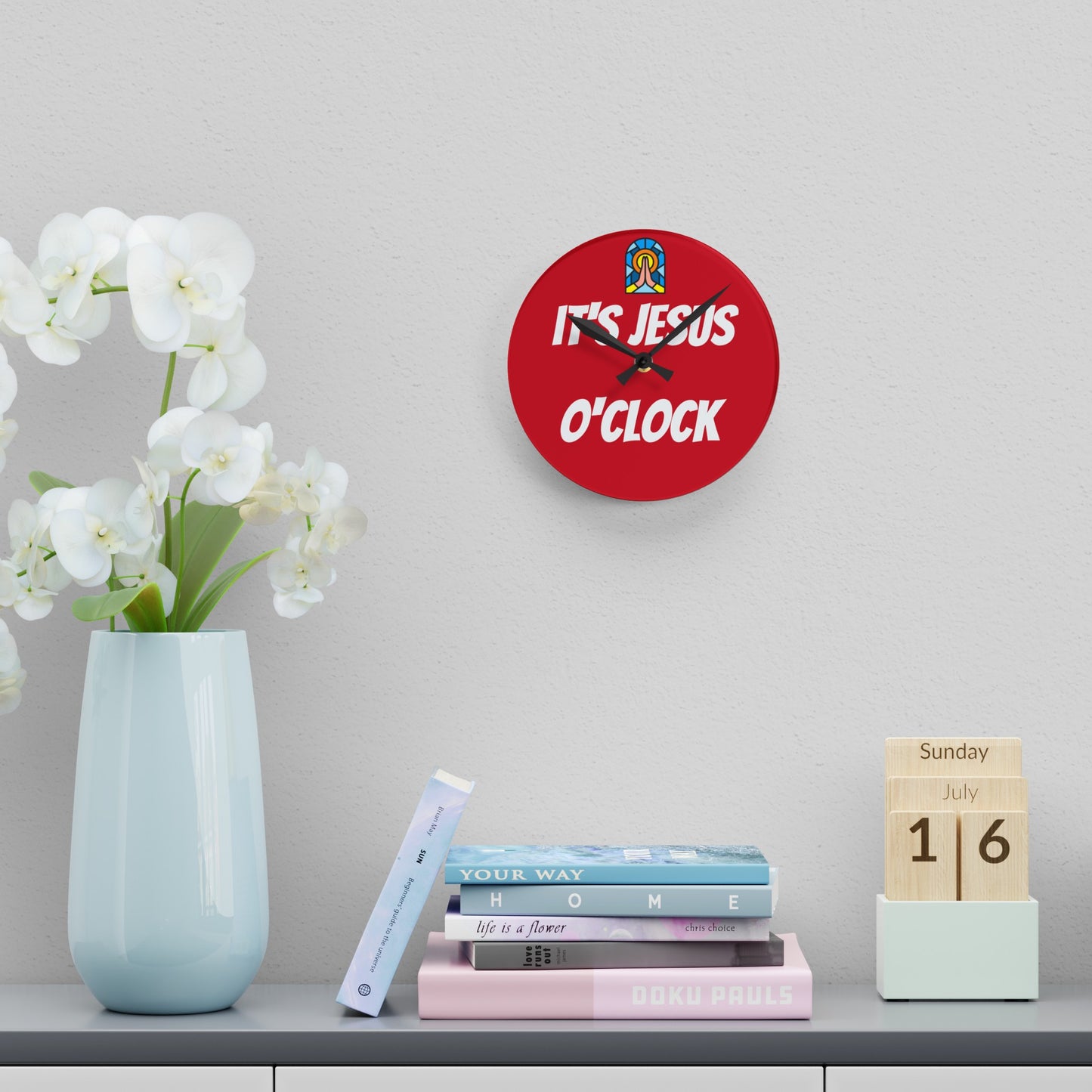 Acrylic Wall Clock - RED