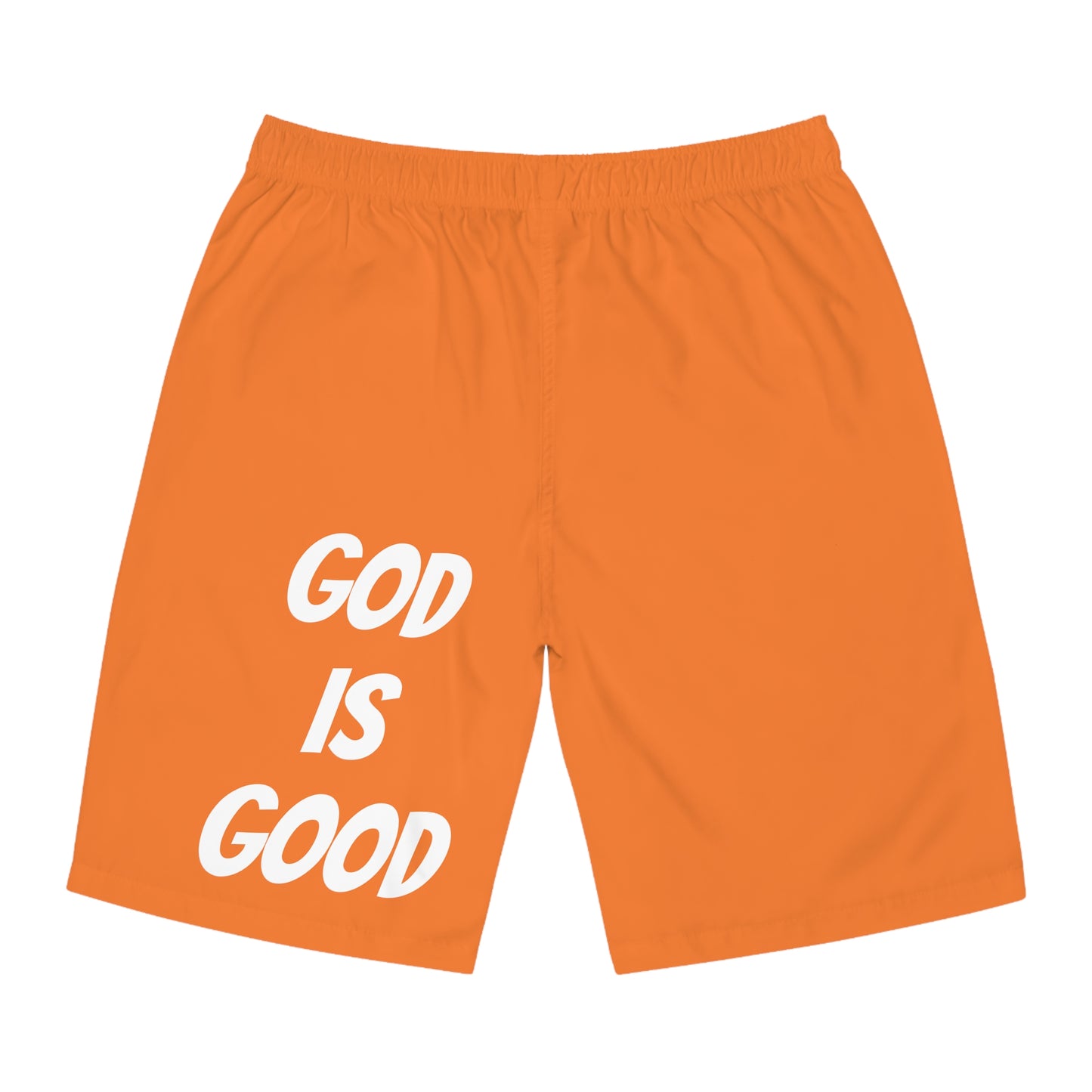 Men's Board Shorts (AOP) - GOOD MORNING JESUS - ORANGE