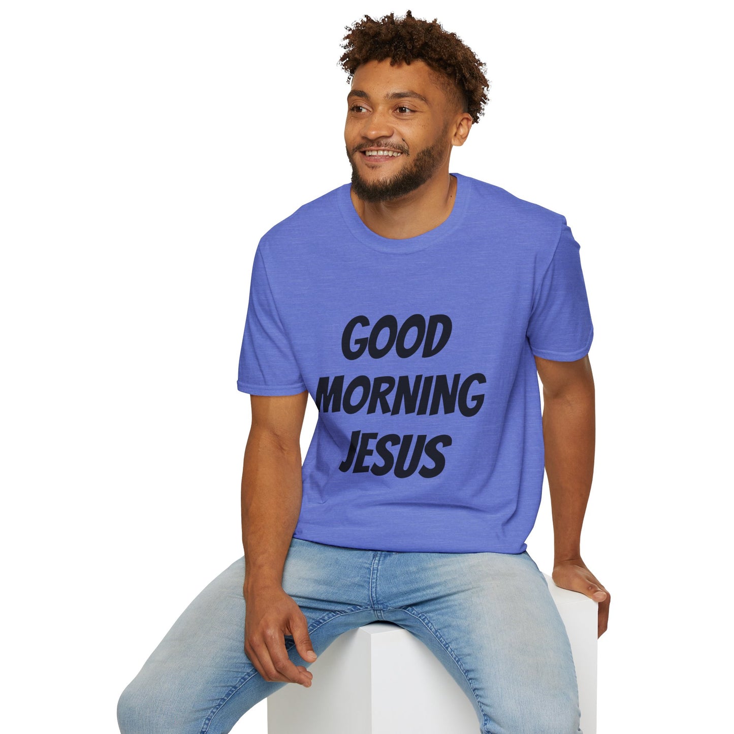 Unisex Softstyle T-Shirt - Black Writing - GOOD MORNING JESUS