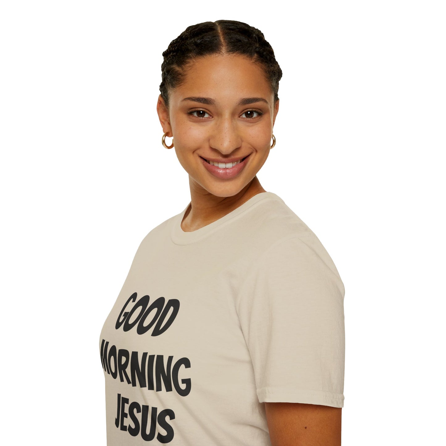 Unisex Softstyle T-Shirt - Black Writing - GOOD MORNING JESUS