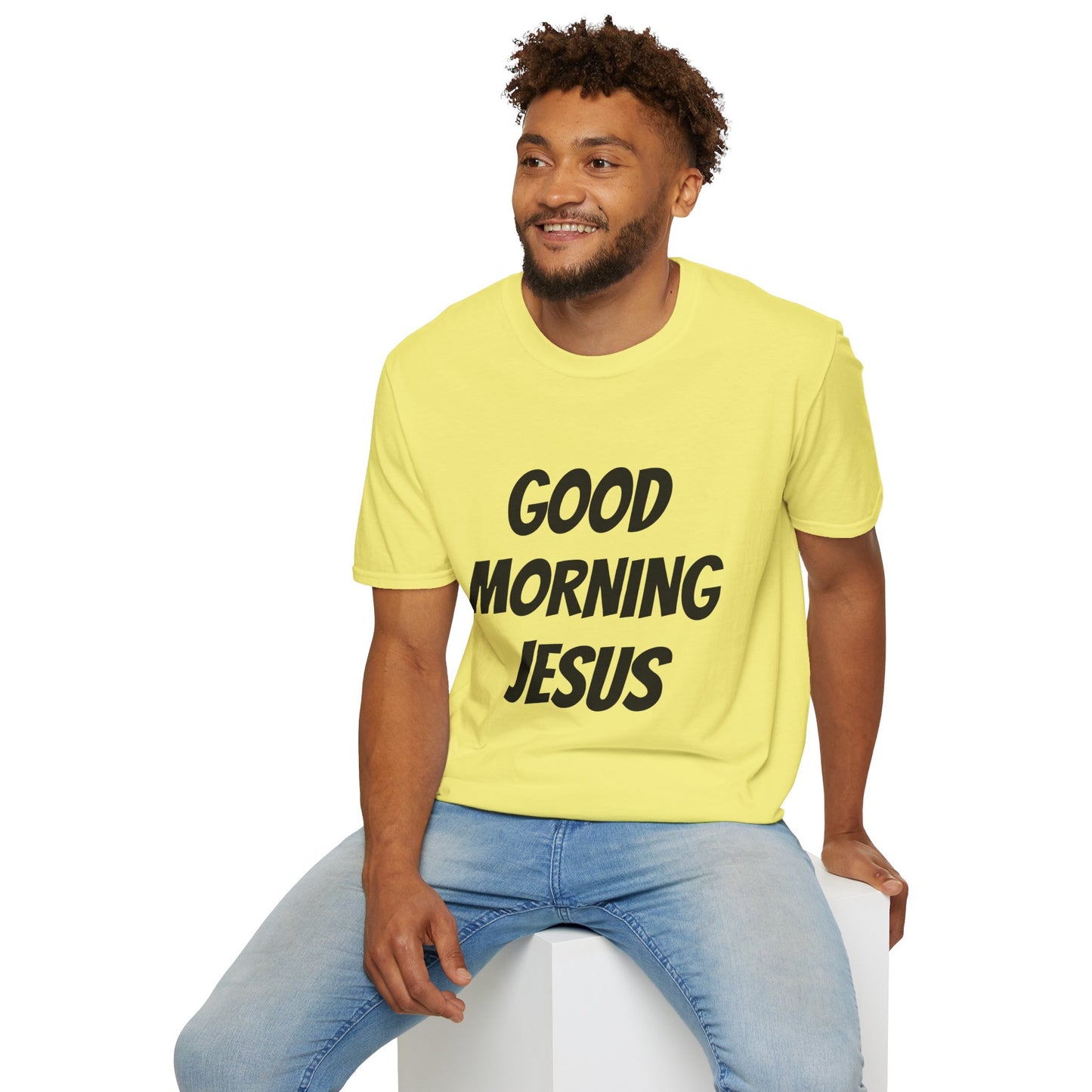 Unisex Softstyle T-Shirt - Black Writing - GOOD MORNING JESUS