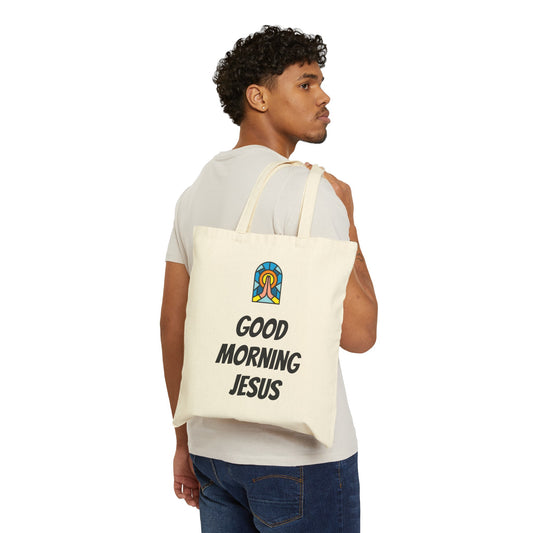 Cotton Canvas Tote Bag - GOOD MORNING JESUS