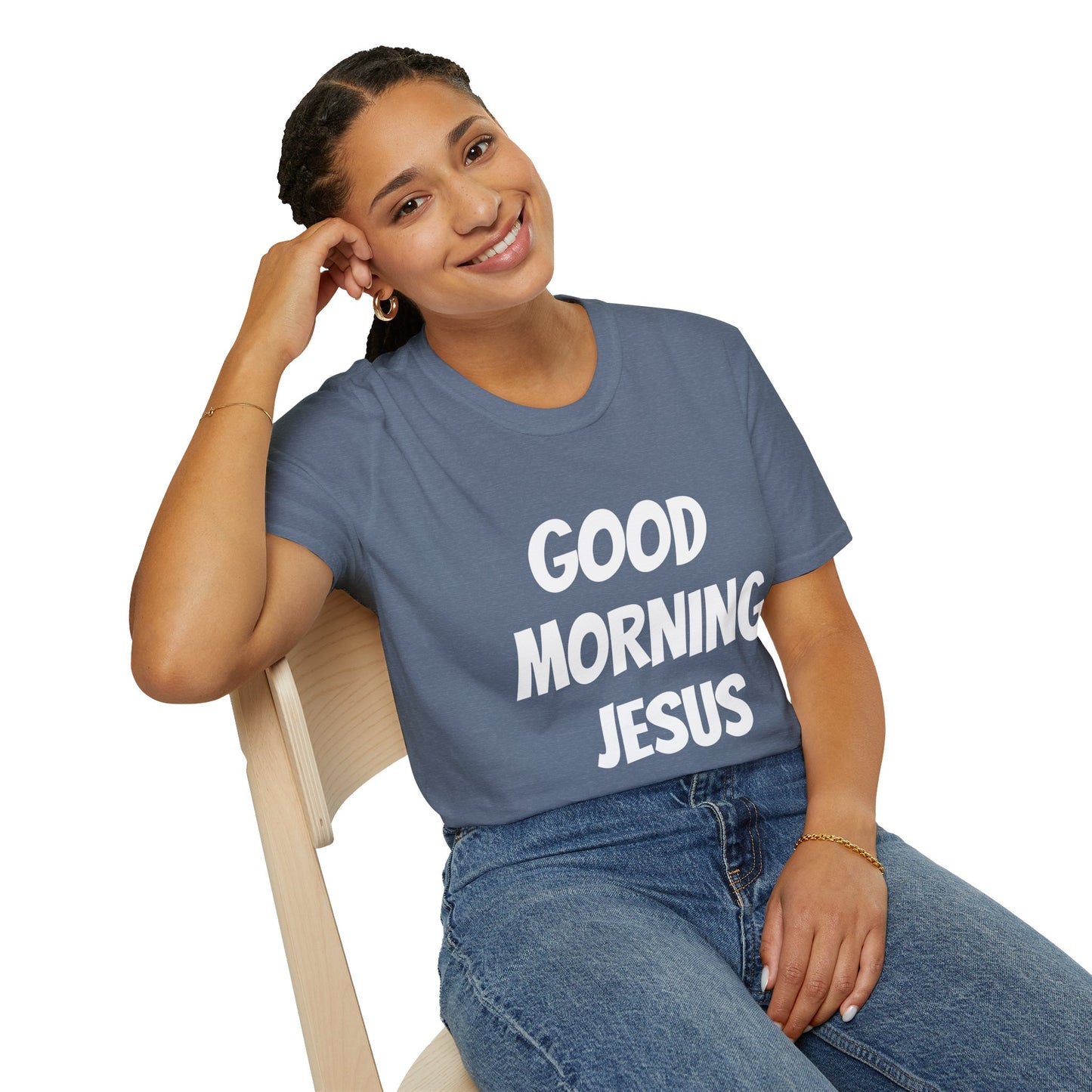 Unisex Softstyle T-Shirt - Black Writing - GOOD MORNING JESUS