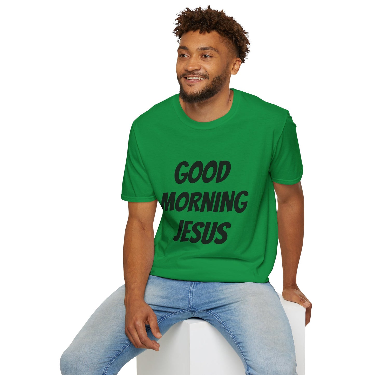 Unisex Softstyle T-Shirt - Black Writing - GOOD MORNING JESUS
