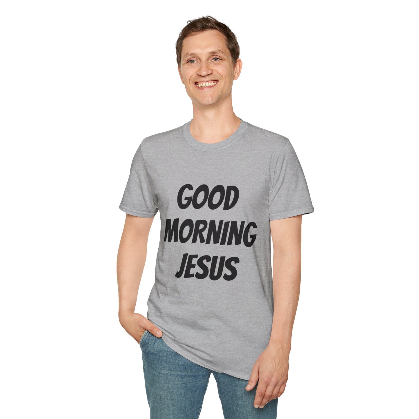 Unisex Softstyle T-Shirt - Black Writing - GOOD MORNING JESUS