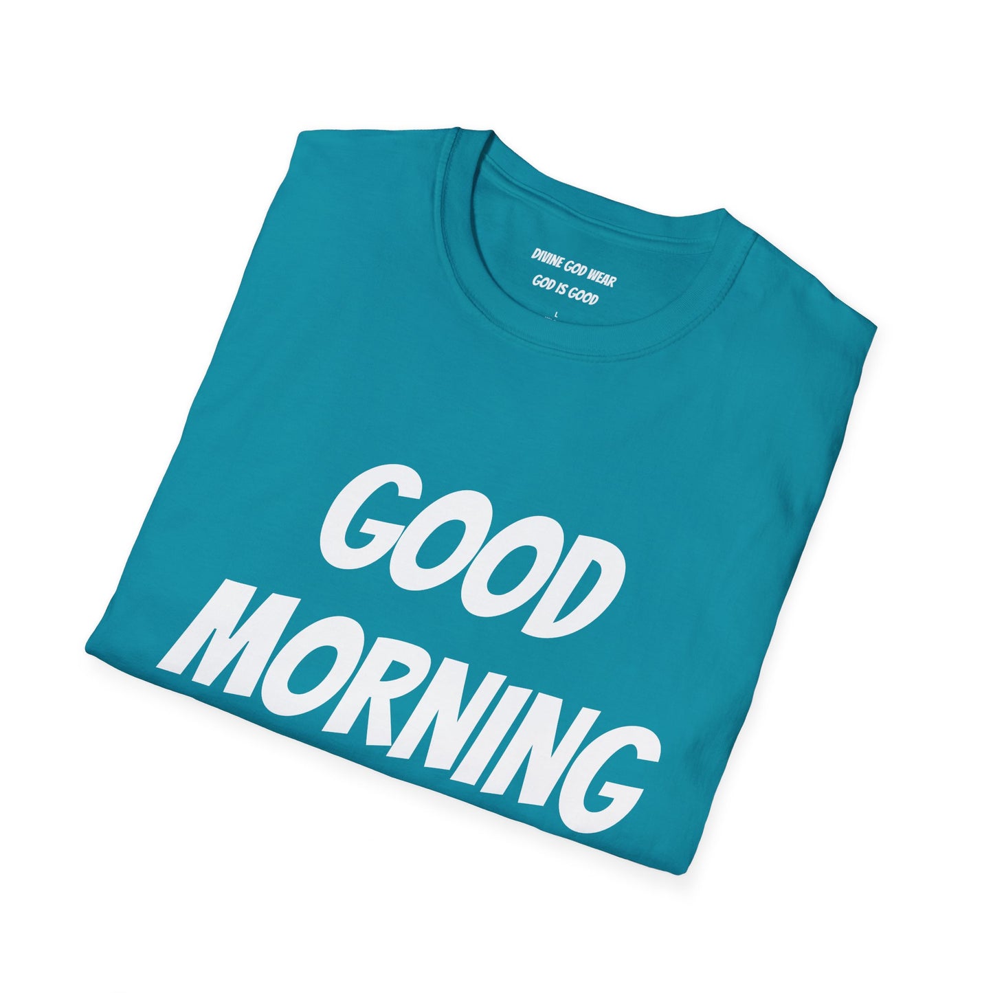 Unisex Softstyle T-Shirt - Black Writing - GOOD MORNING JESUS