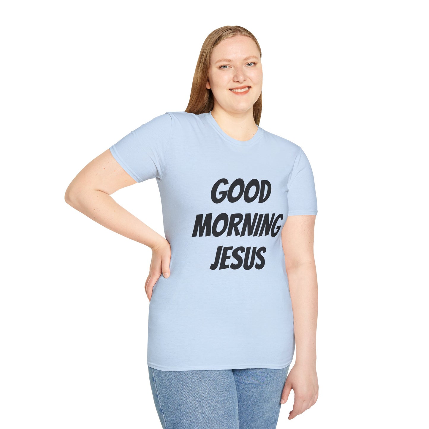 Unisex Softstyle T-Shirt - Black Writing - GOOD MORNING JESUS