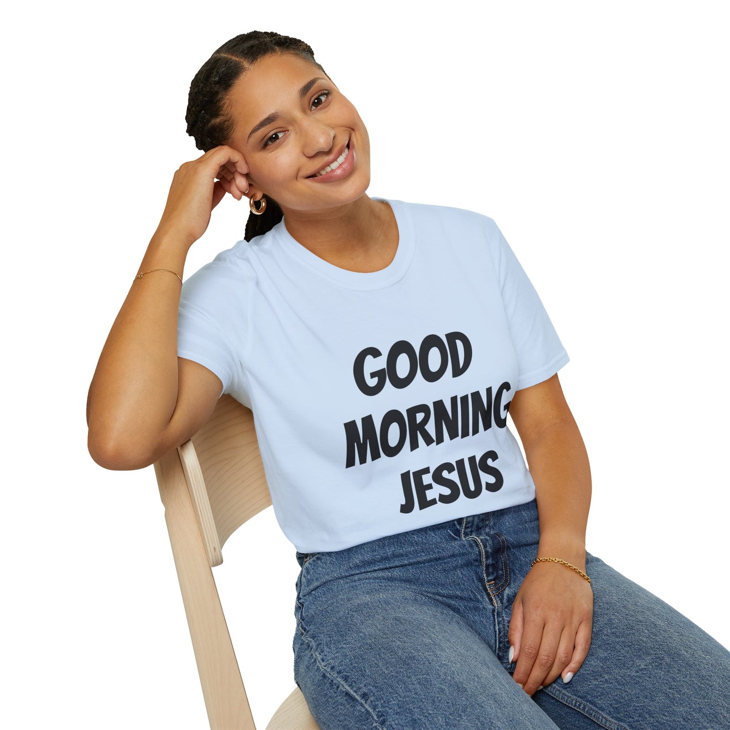 Unisex Softstyle T-Shirt - Black Writing - GOOD MORNING JESUS