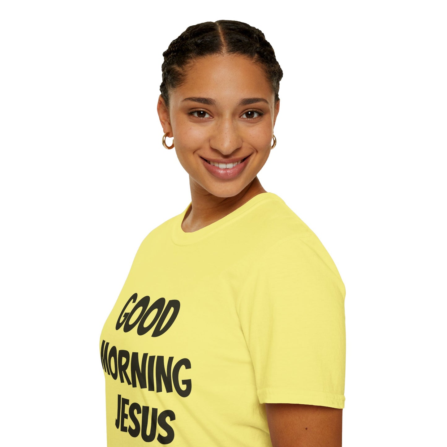 Unisex Softstyle T-Shirt - Black Writing - GOOD MORNING JESUS