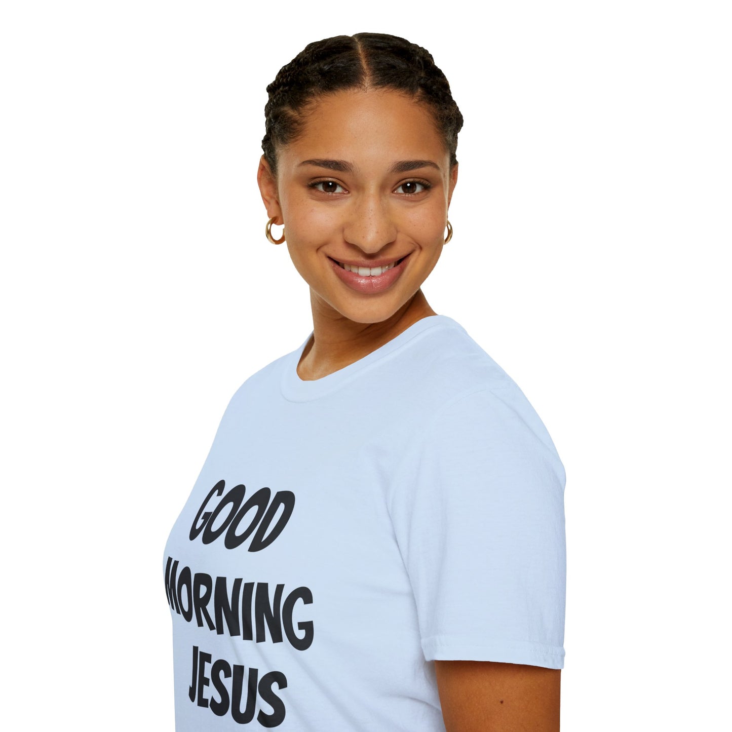 Unisex Softstyle T-Shirt - Black Writing - GOOD MORNING JESUS