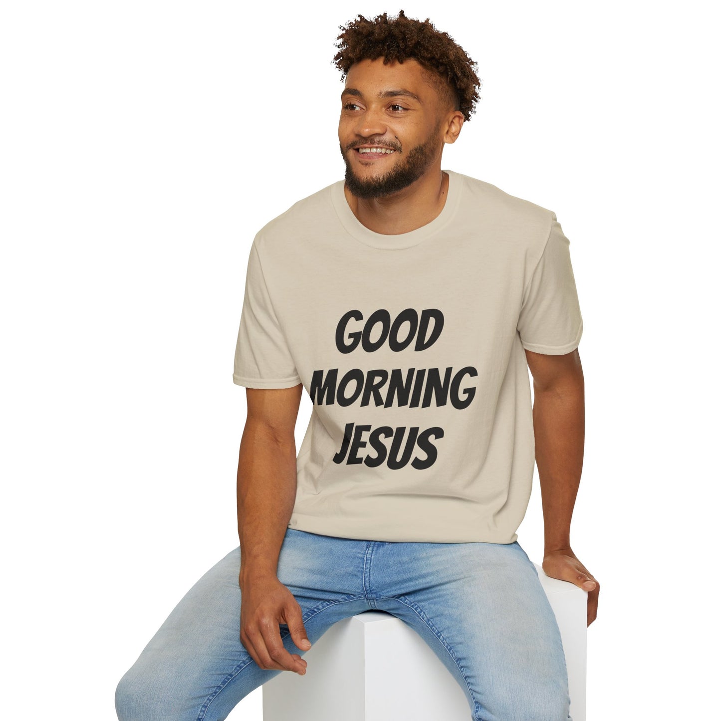 Unisex Softstyle T-Shirt - Black Writing - GOOD MORNING JESUS
