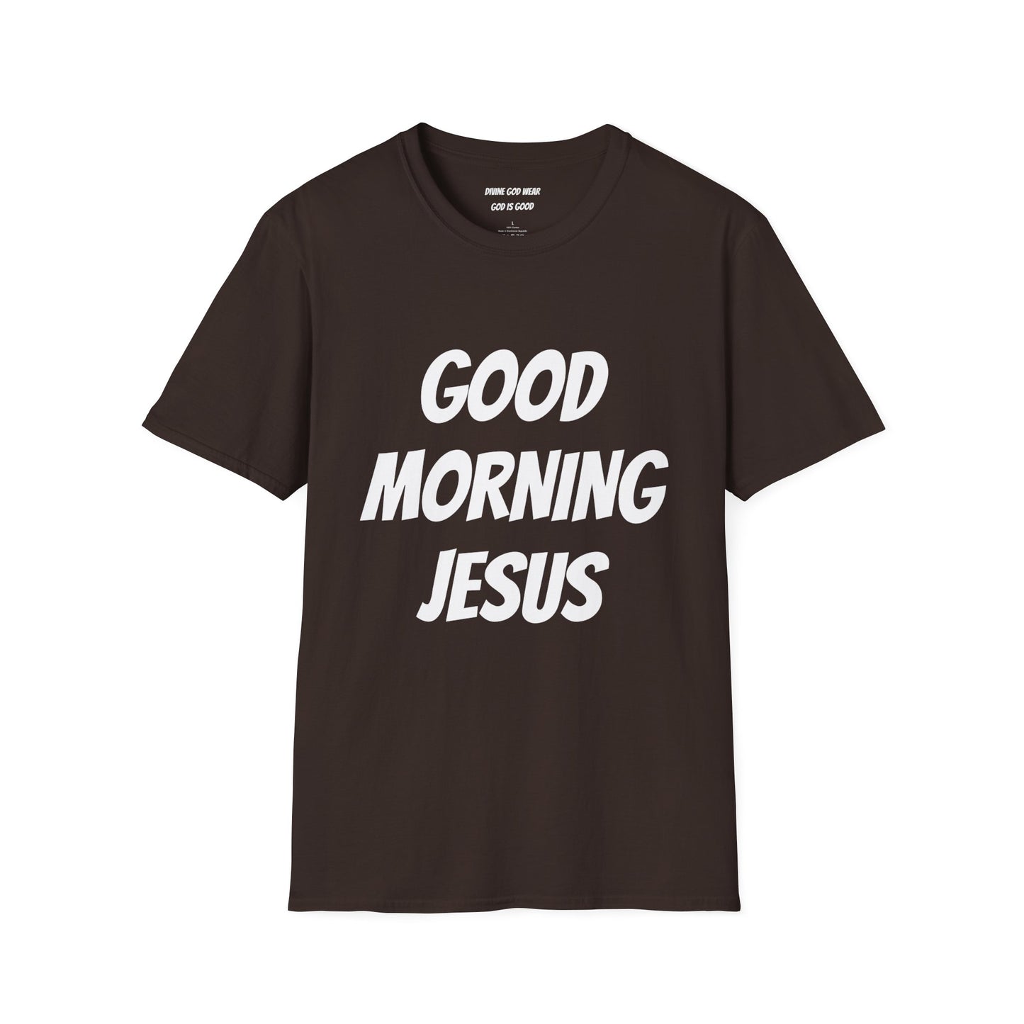 Unisex Softstyle T-Shirt - Black Writing - GOOD MORNING JESUS