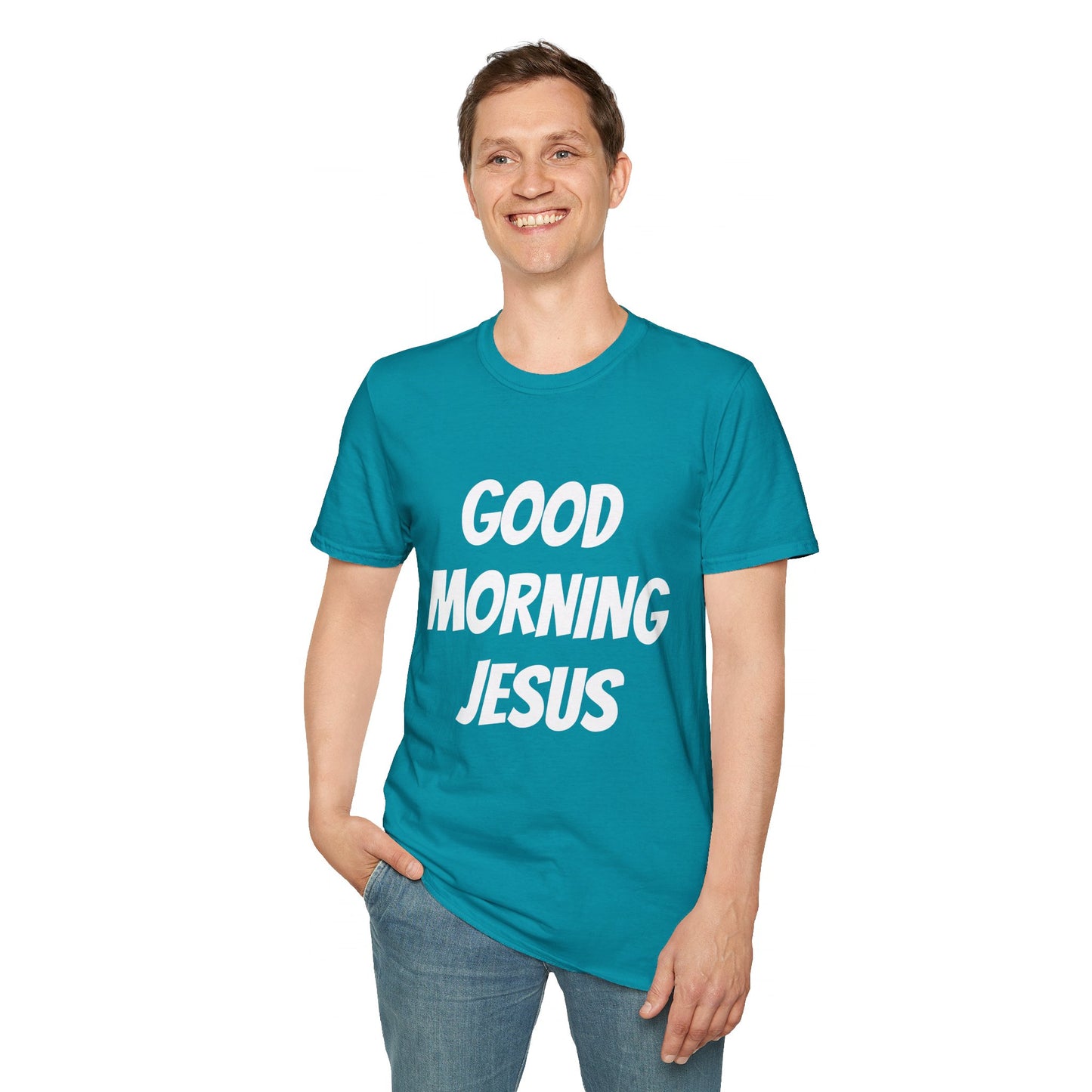 Unisex Softstyle T-Shirt - Black Writing - GOOD MORNING JESUS