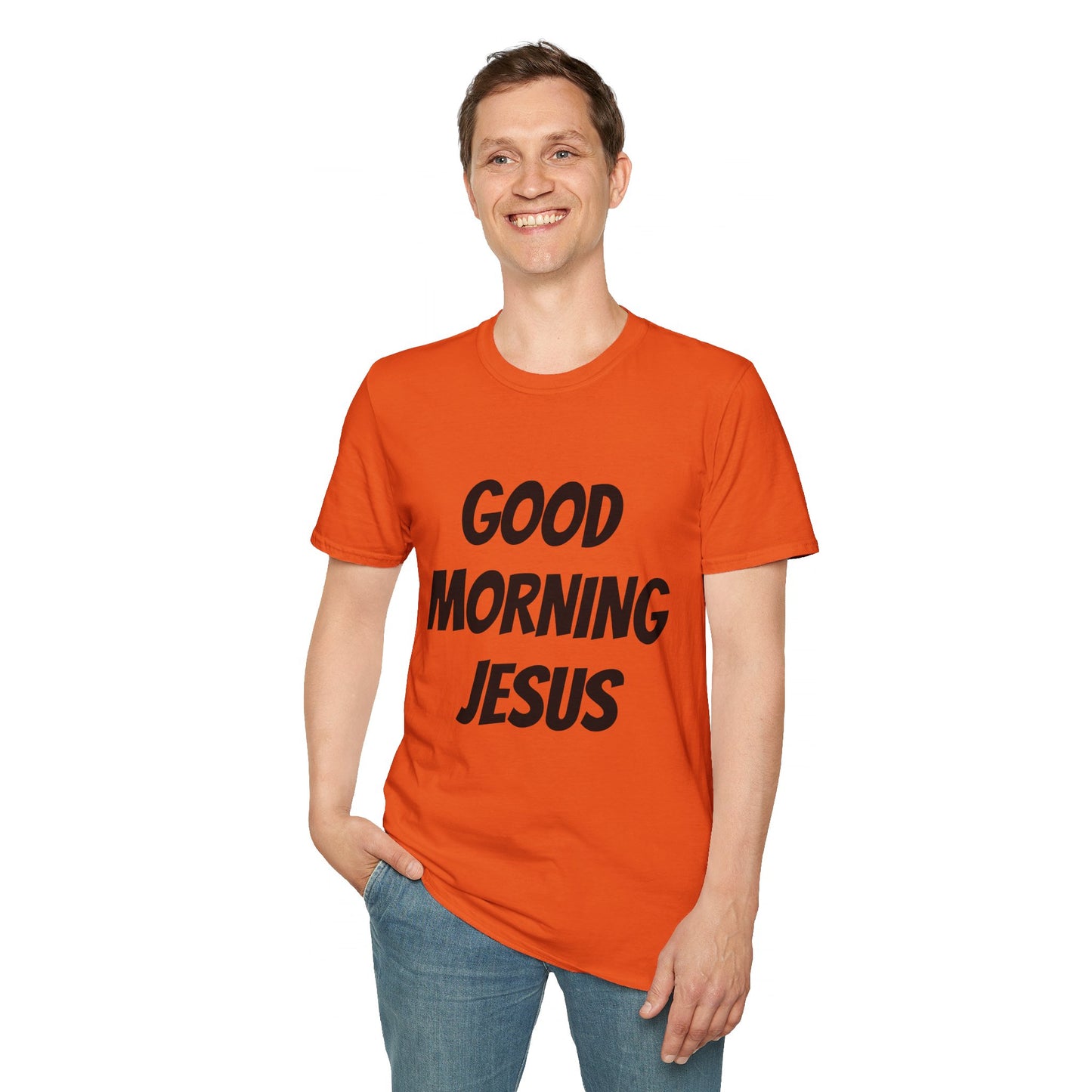 Unisex Softstyle T-Shirt - Black Writing - GOOD MORNING JESUS
