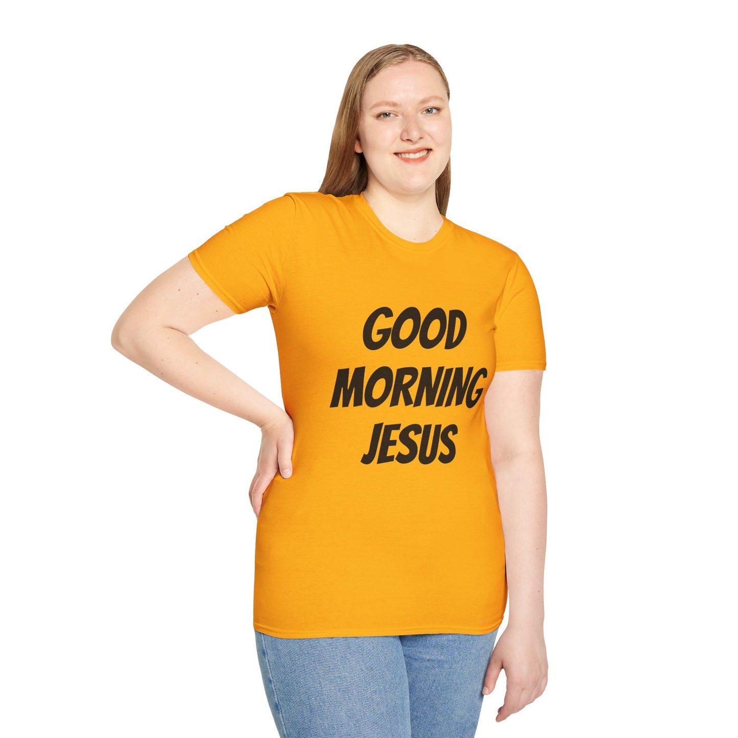 Unisex Softstyle T-Shirt - Black Writing - GOOD MORNING JESUS