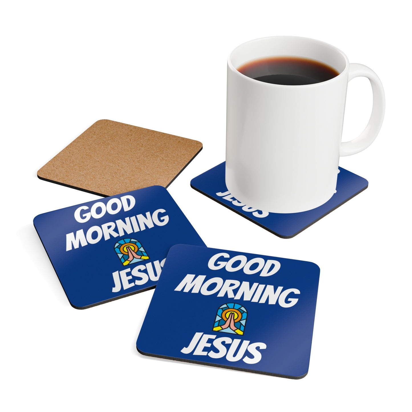 Corkwood Coaster Set - DARK BLUE