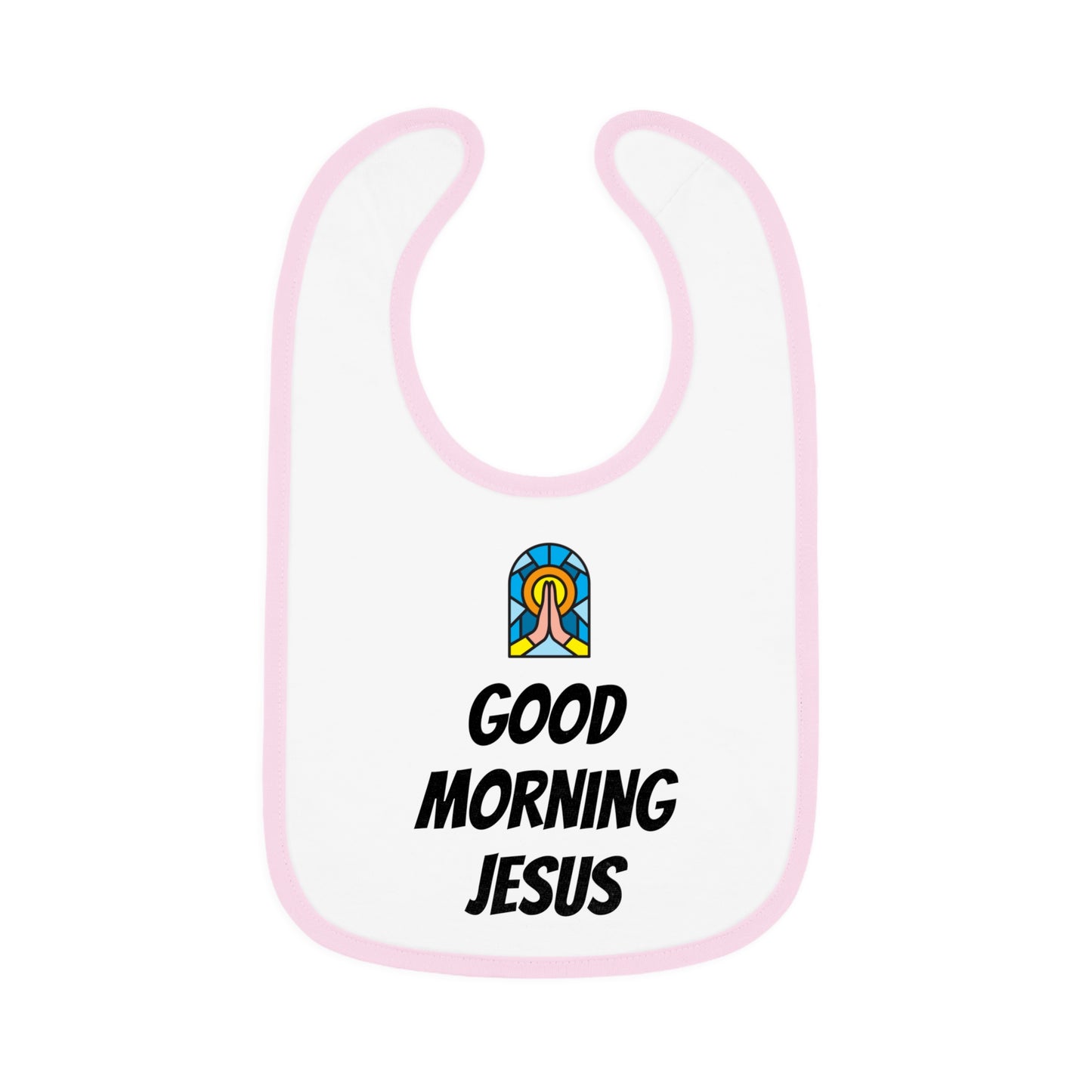 Baby Contrast Trim Jersey Bib - GOOD MORNING JESUS