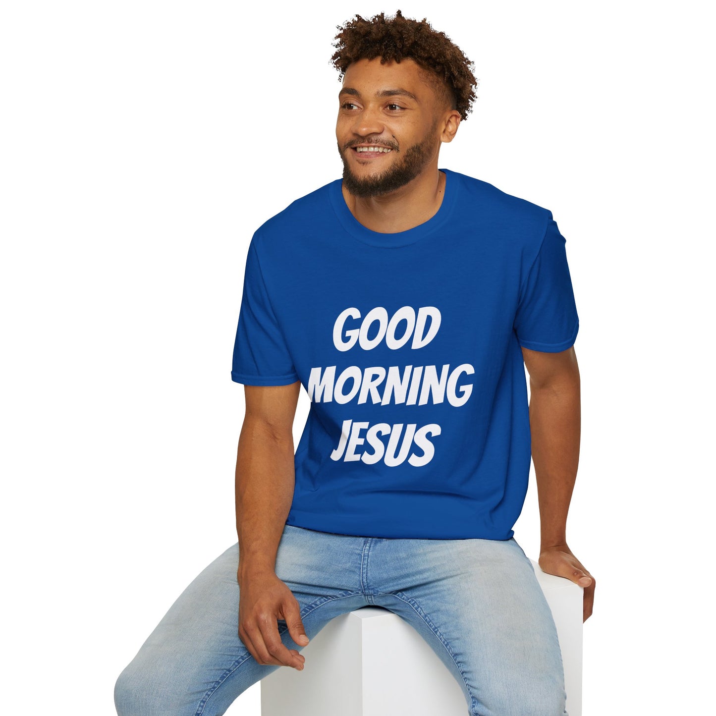 Unisex Softstyle T-Shirt - Black Writing - GOOD MORNING JESUS