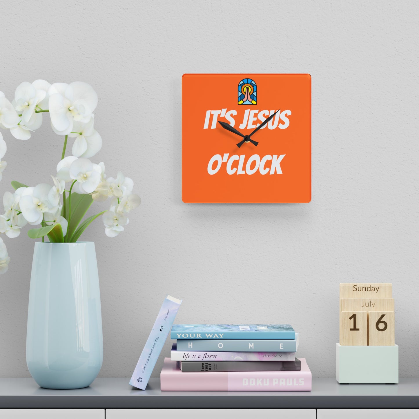 Acrylic Wall Clock - ORANGE