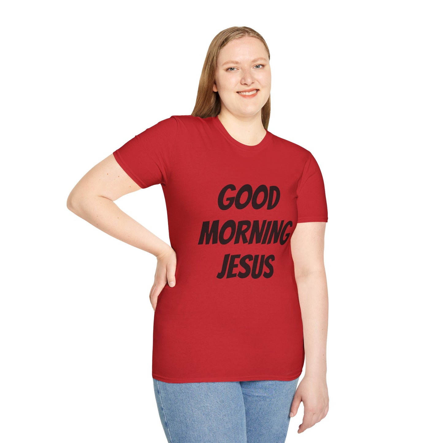 Unisex Softstyle T-Shirt - Black Writing - GOOD MORNING JESUS