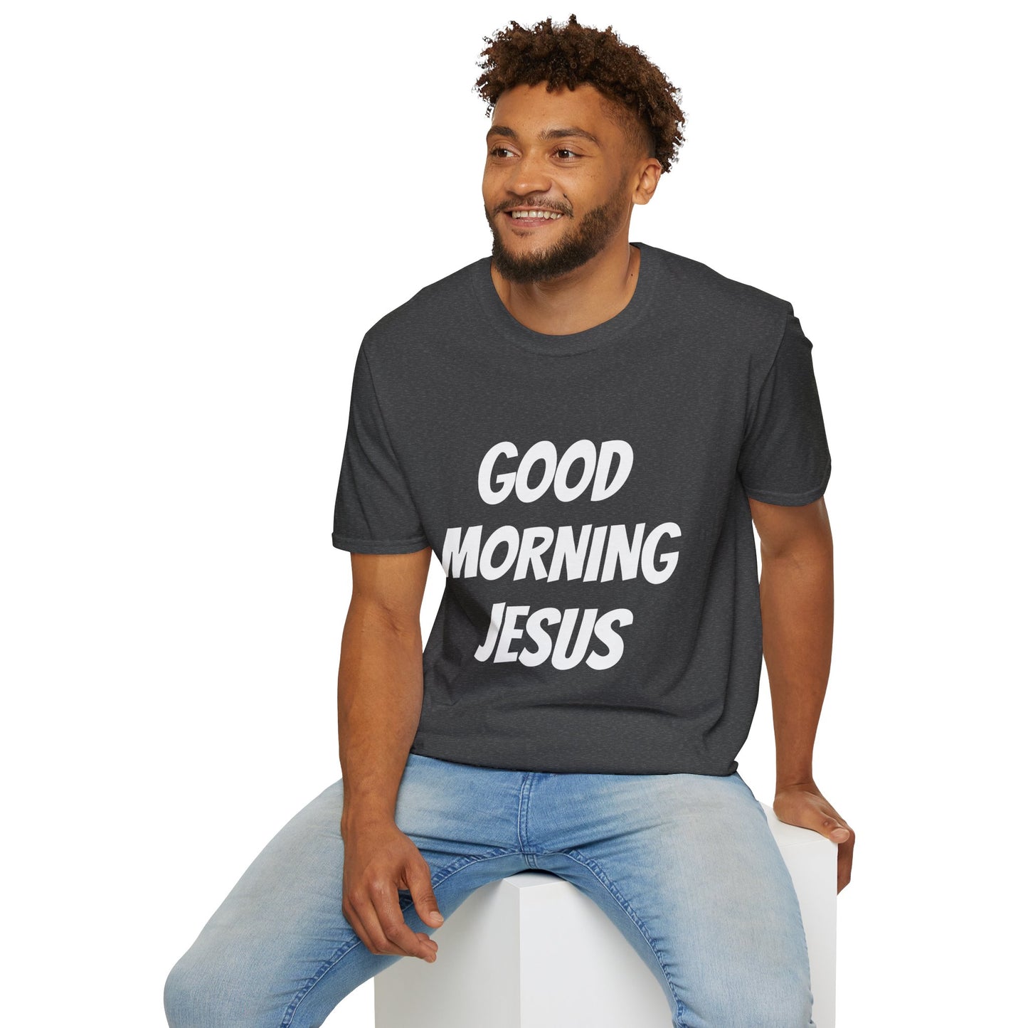 Unisex Softstyle T-Shirt - Black Writing - GOOD MORNING JESUS