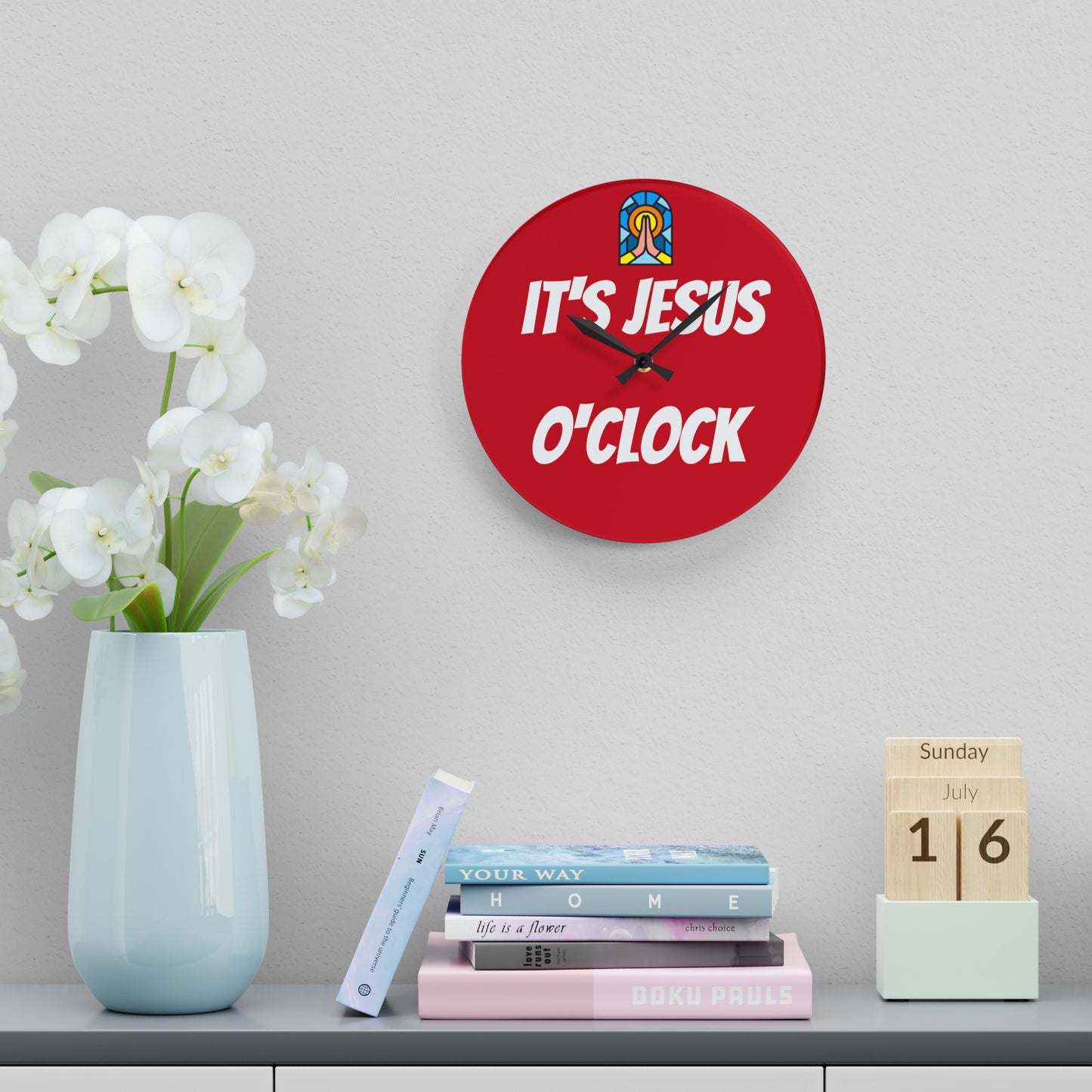 Acrylic Wall Clock - RED