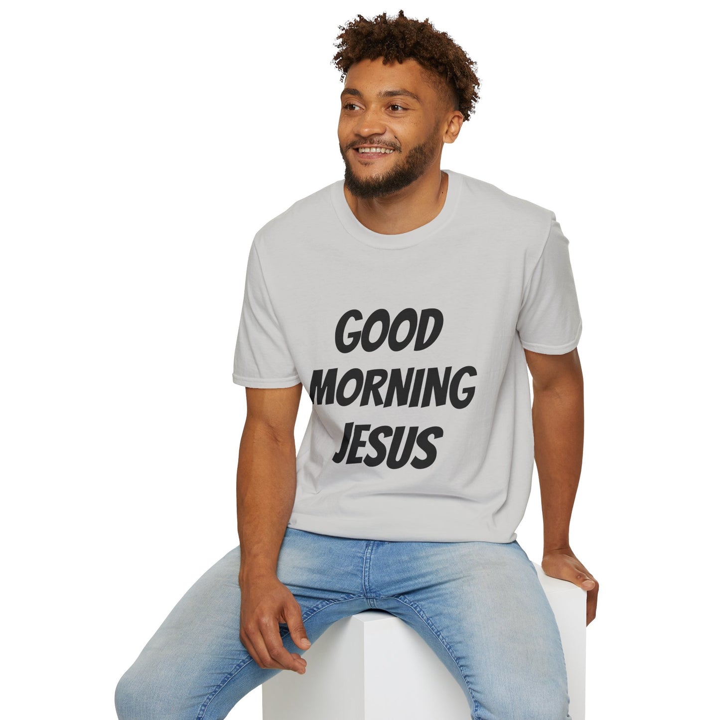 Unisex Softstyle T-Shirt - Black Writing - GOOD MORNING JESUS