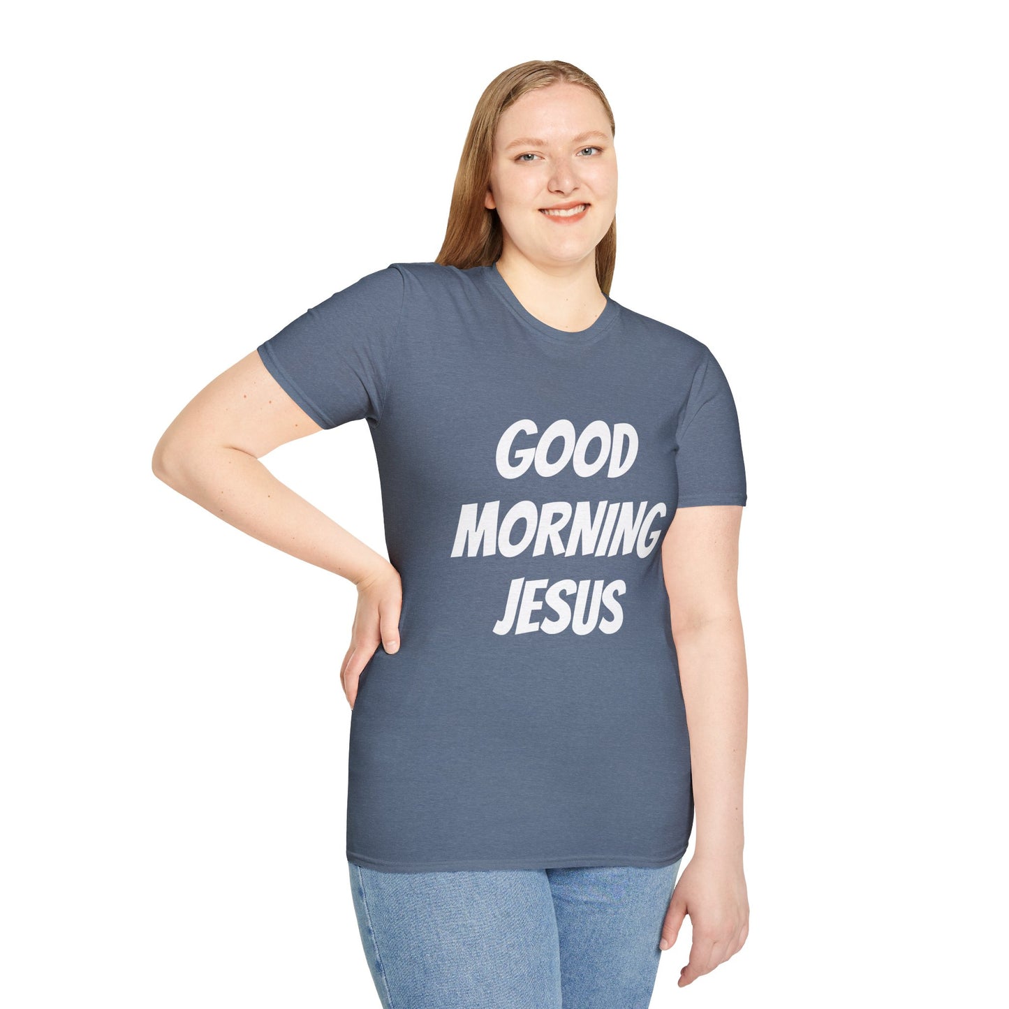 Unisex Softstyle T-Shirt - Black Writing - GOOD MORNING JESUS