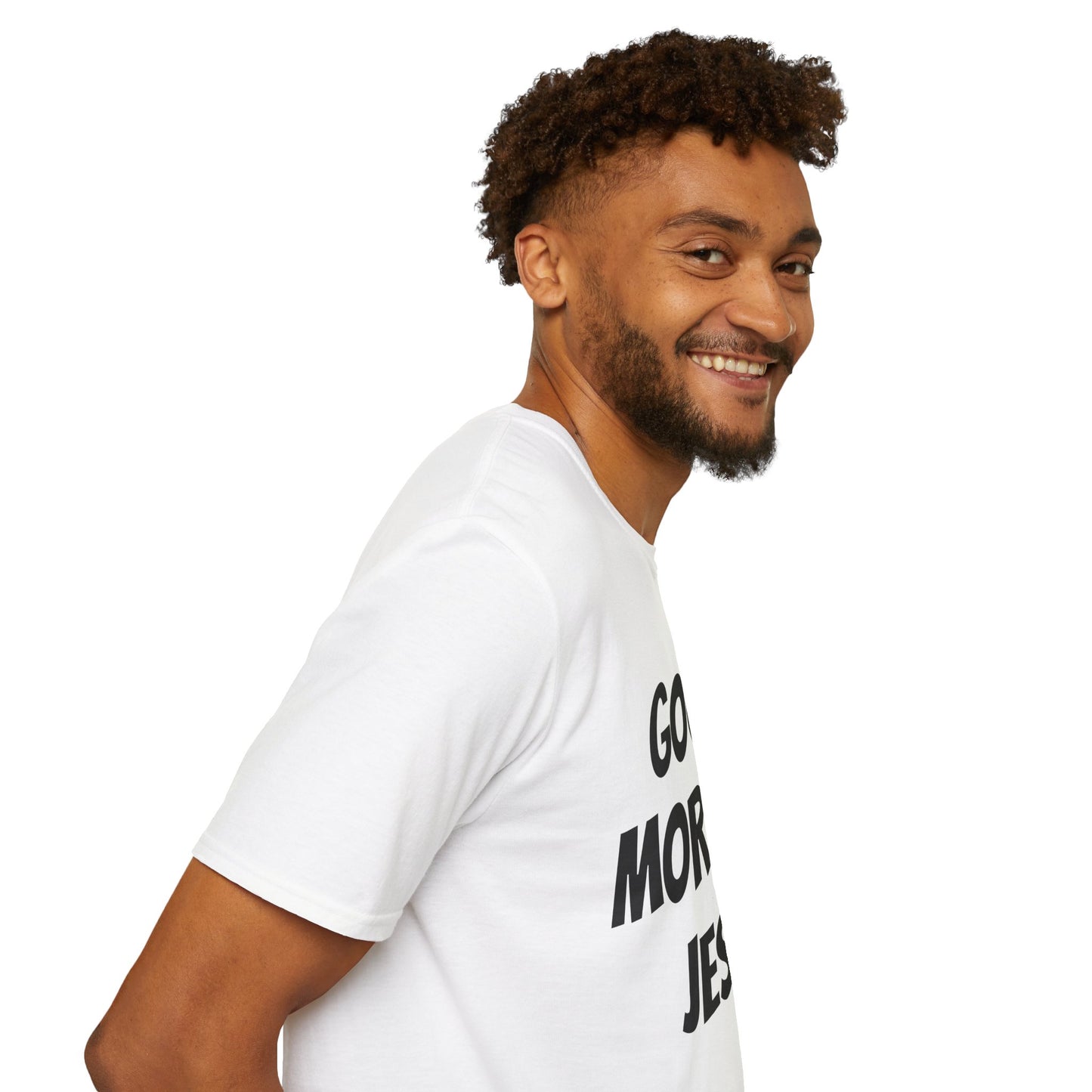 Unisex Softstyle T-Shirt - Black Writing - GOOD MORNING JESUS