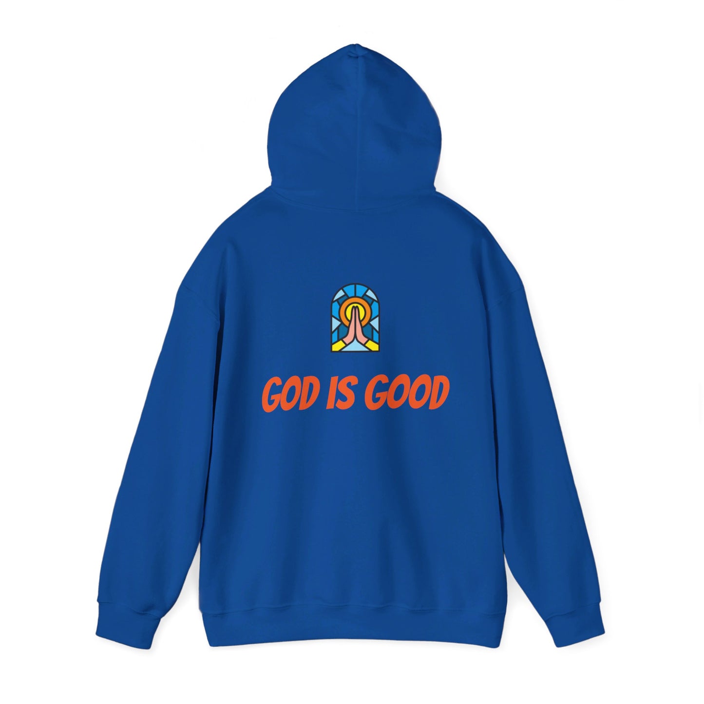 Unisex Heavy Blend™ Hooded Sweatshirt - Orange Writing - GOOD MORNING JESUS
