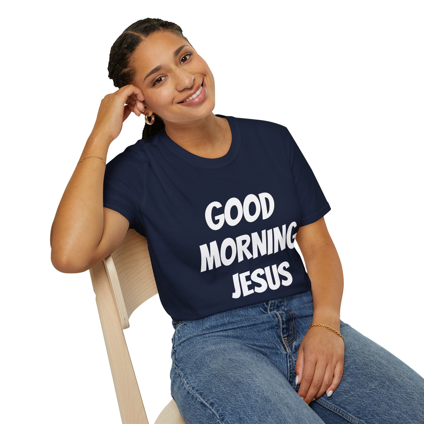 Unisex Softstyle T-Shirt - Black Writing - GOOD MORNING JESUS