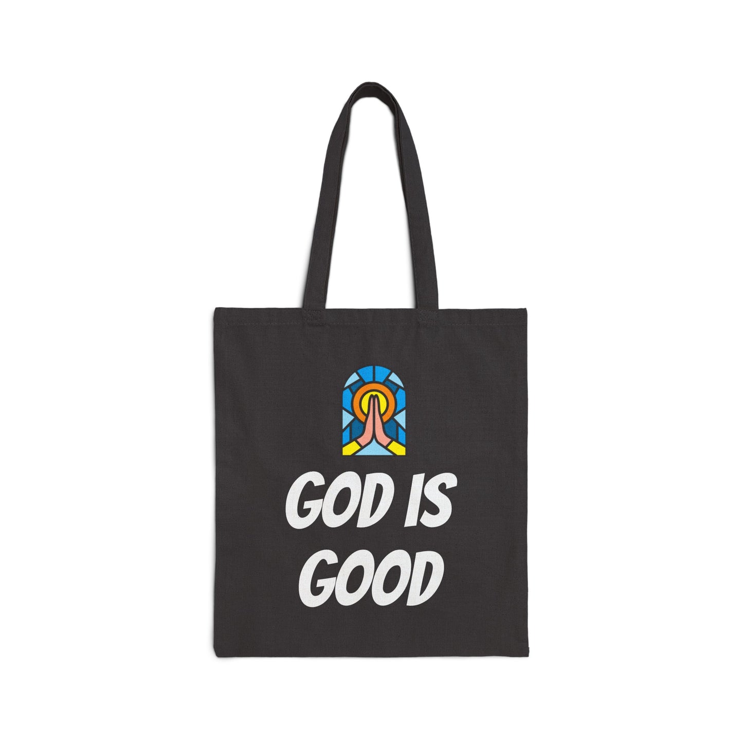 Cotton Canvas Tote Bag - GOOD MORNING JESUS - BLACK