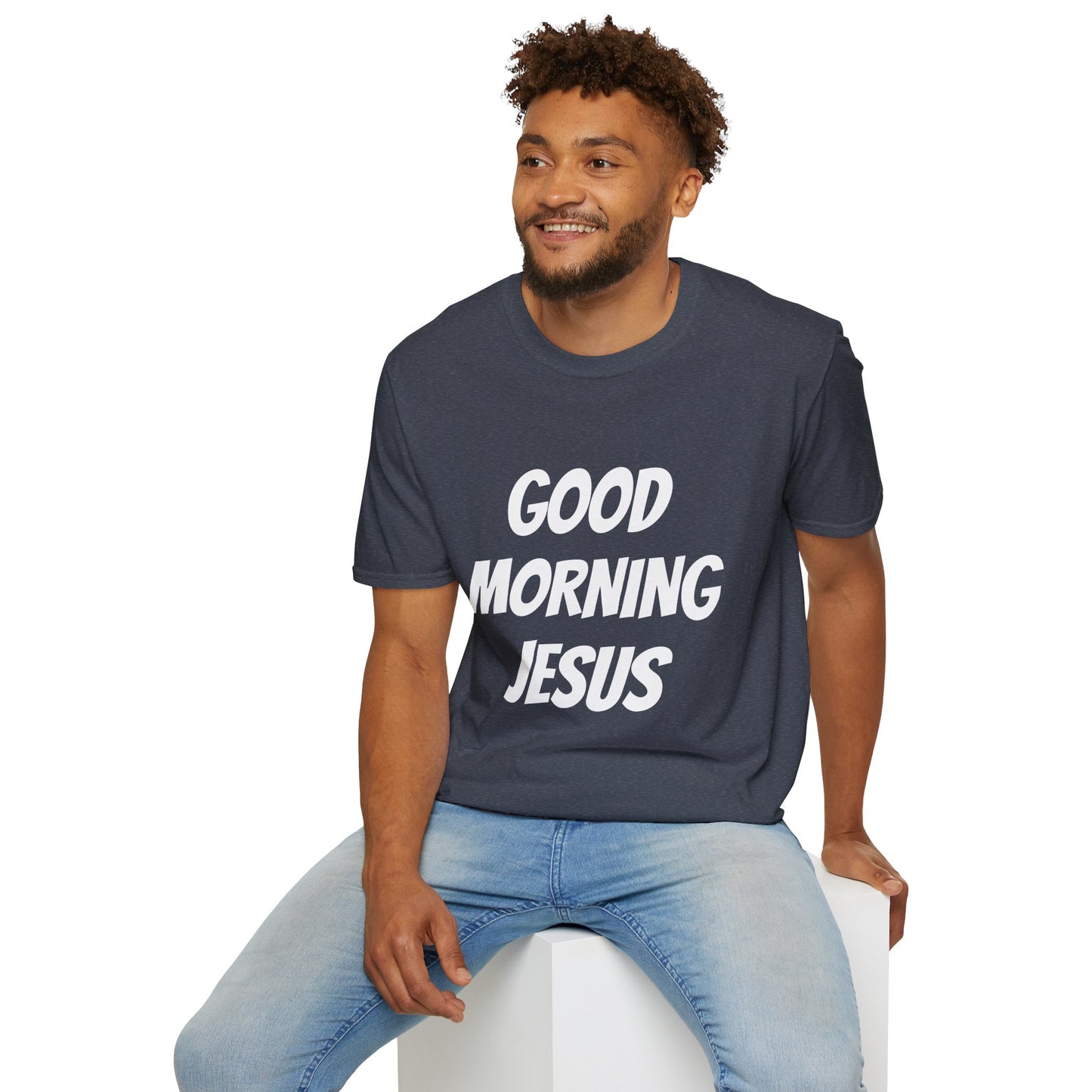 Unisex Softstyle T-Shirt - Black Writing - GOOD MORNING JESUS