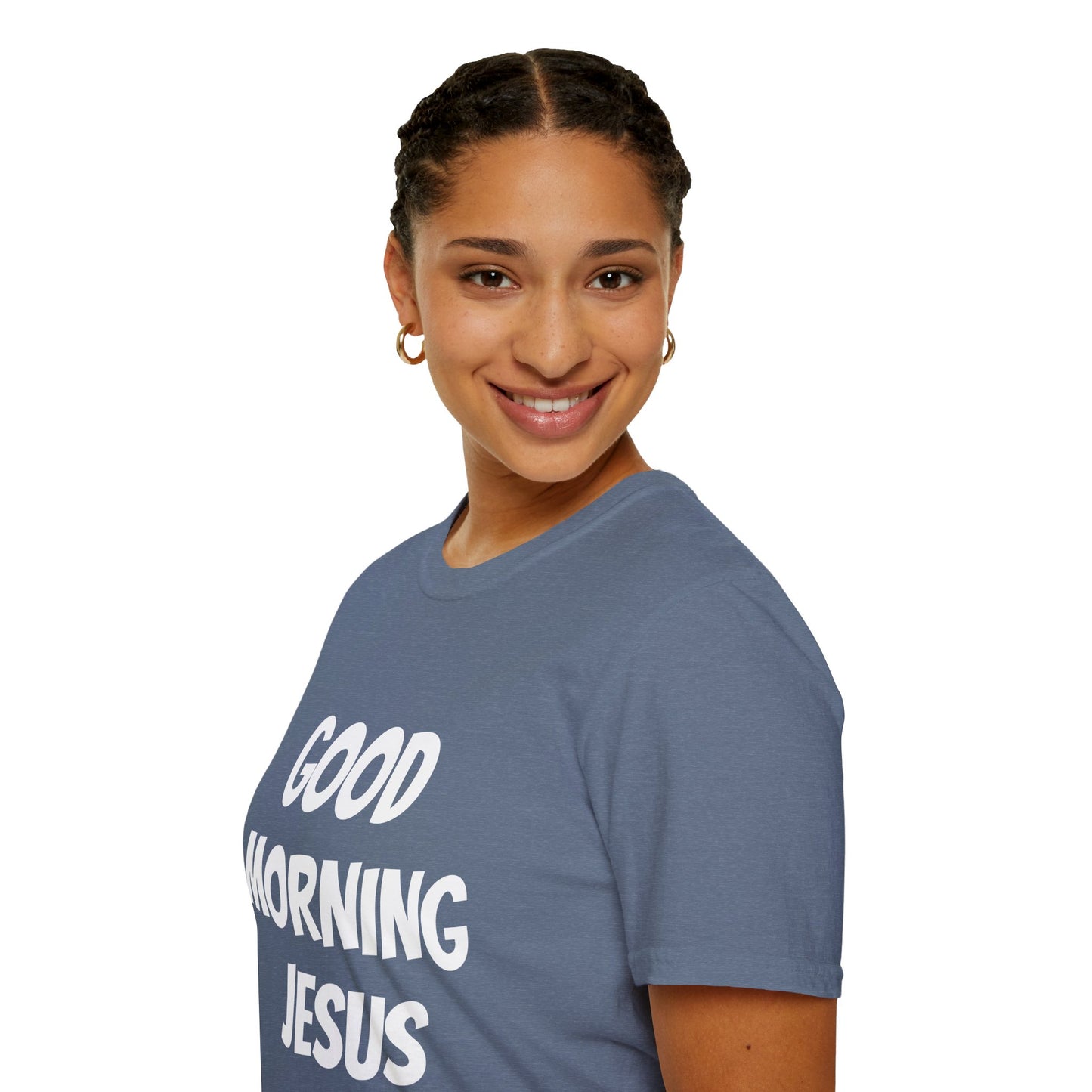 Unisex Softstyle T-Shirt - Black Writing - GOOD MORNING JESUS