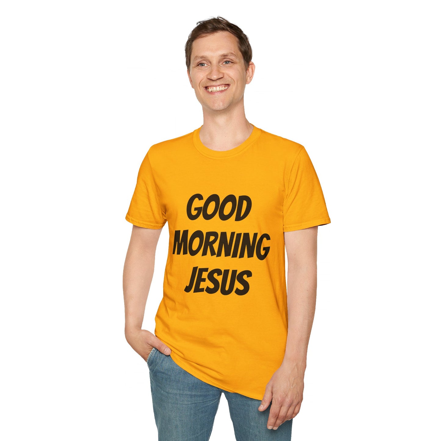 Unisex Softstyle T-Shirt - Black Writing - GOOD MORNING JESUS