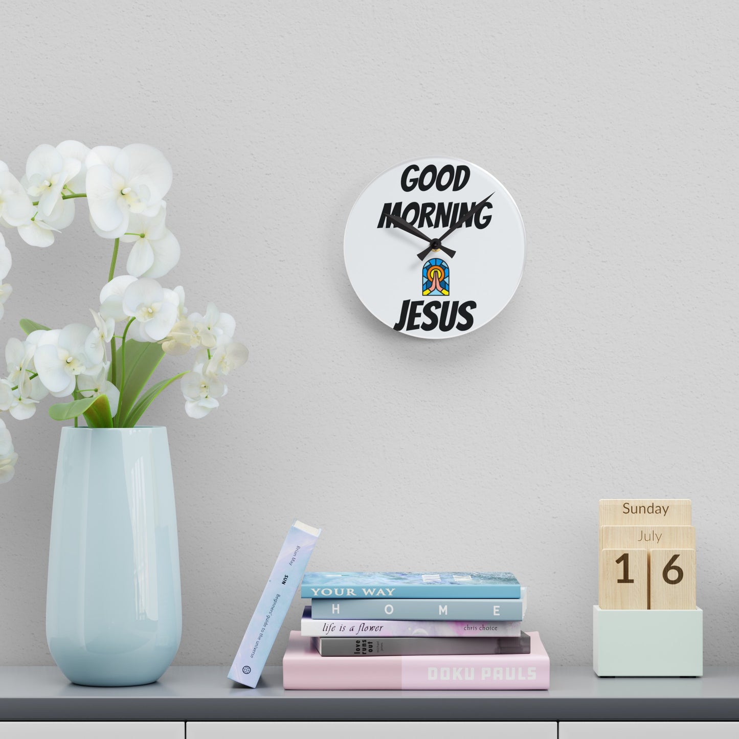 Acrylic Wall Clock - WHITE