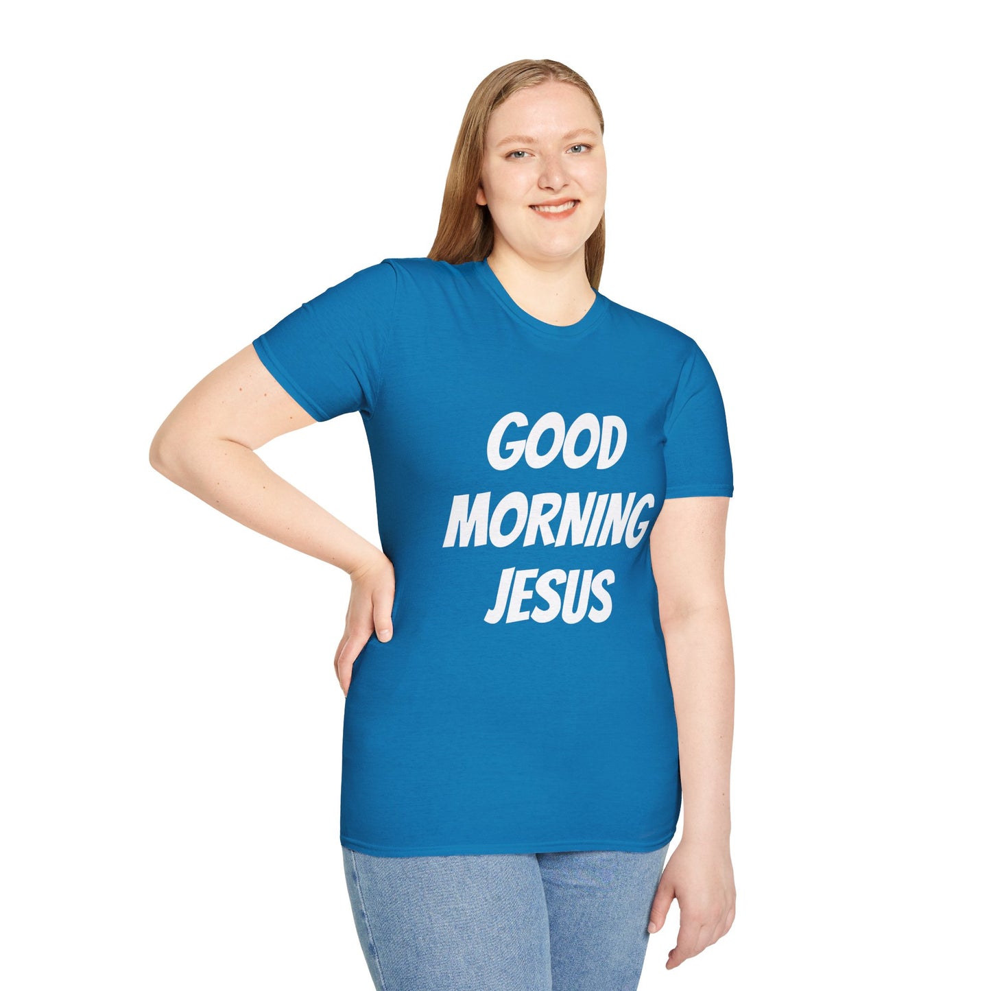 Unisex Softstyle T-Shirt - Black Writing - GOOD MORNING JESUS