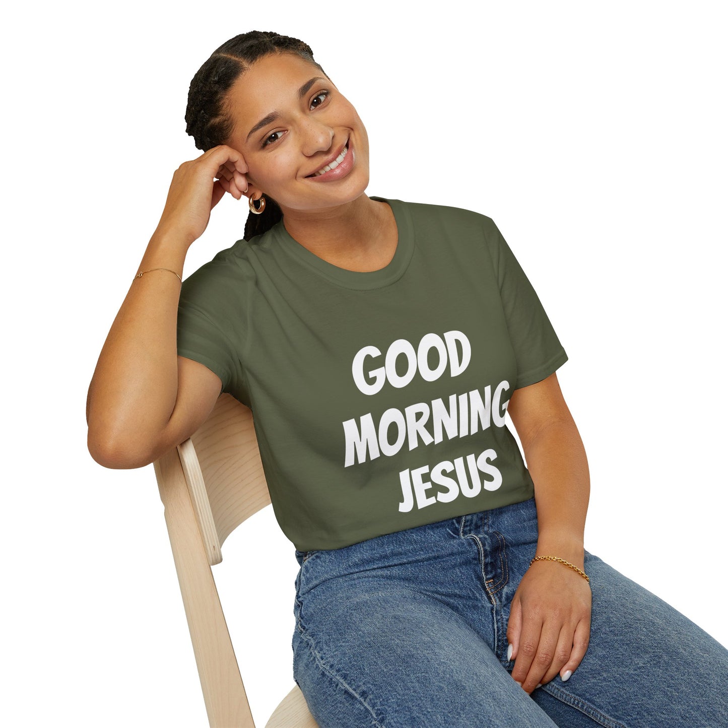 Unisex Softstyle T-Shirt - Black Writing - GOOD MORNING JESUS