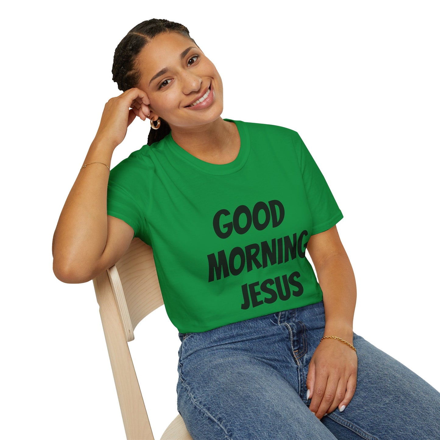 Unisex Softstyle T-Shirt - Black Writing - GOOD MORNING JESUS