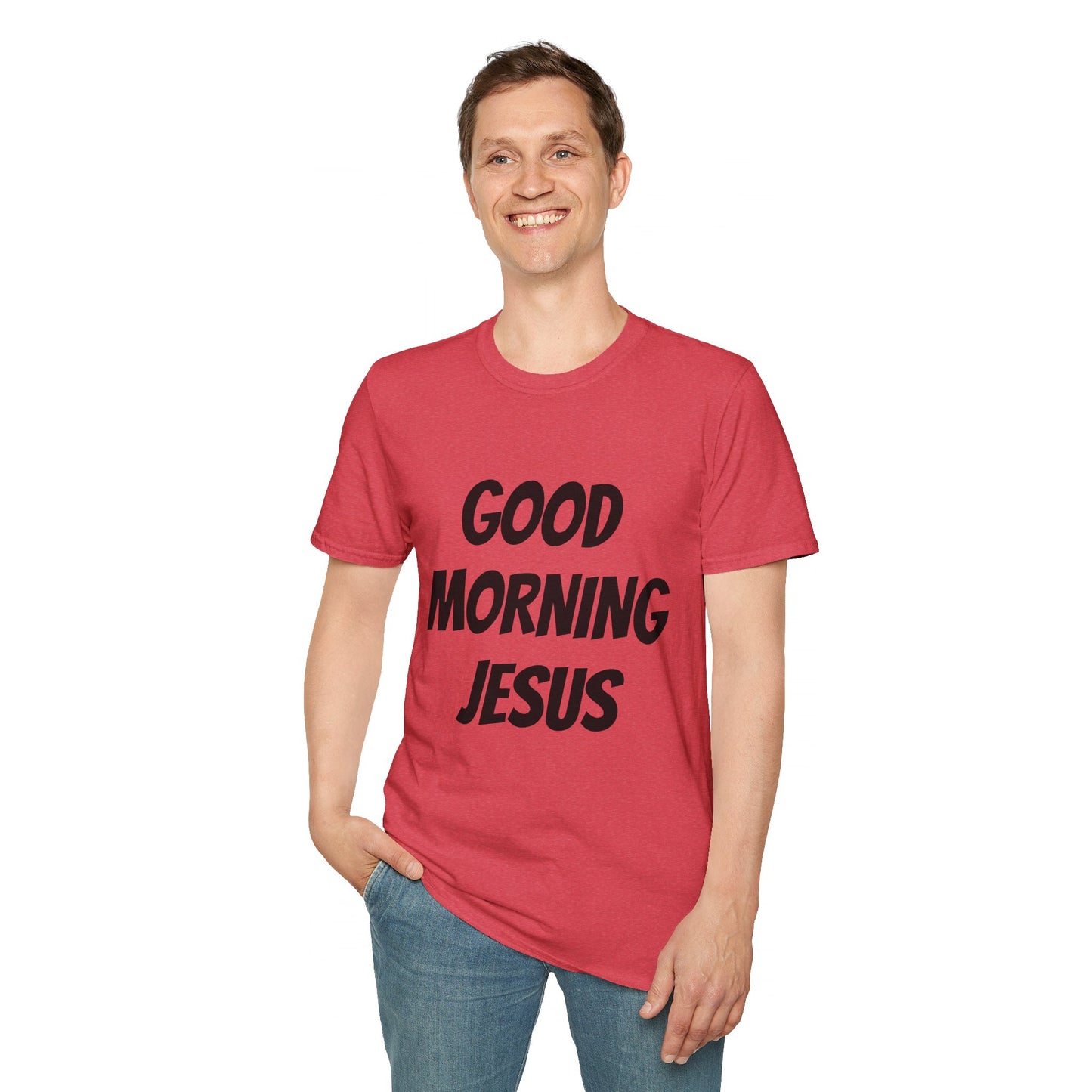 Unisex Softstyle T-Shirt - Black Writing - GOOD MORNING JESUS