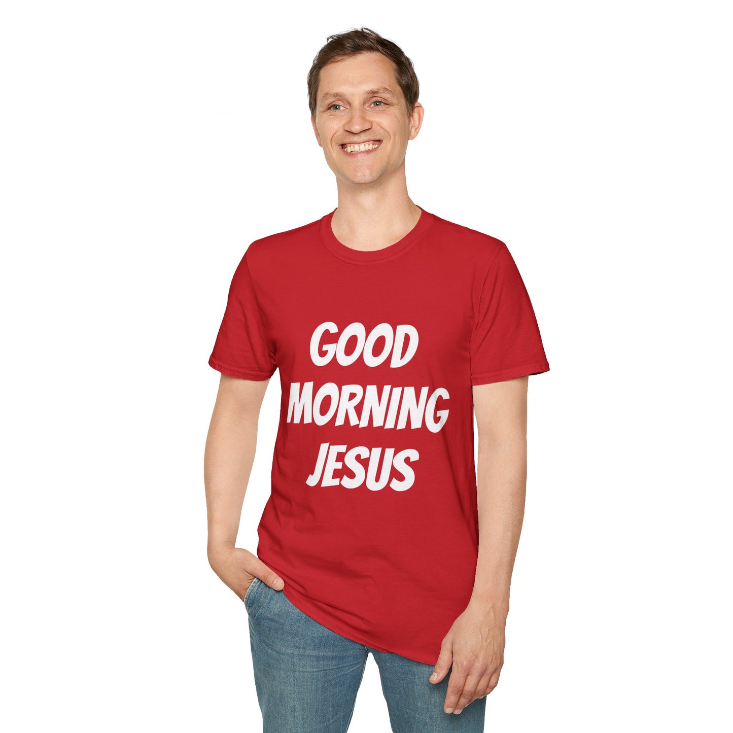 Unisex Softstyle T-Shirt - Black Writing - GOOD MORNING JESUS