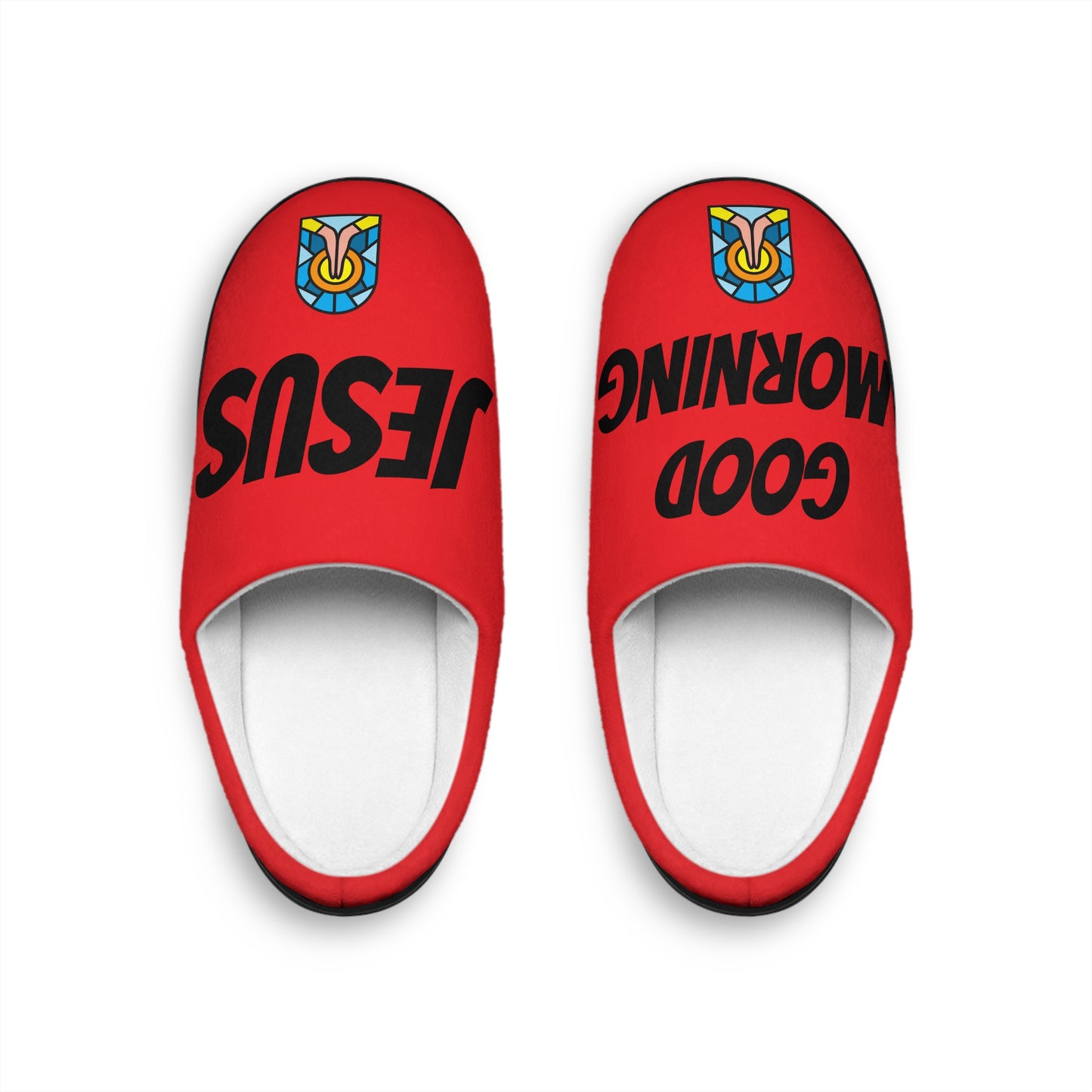 Men's Indoor Slippers - GOOD MORNING JESUS - RED