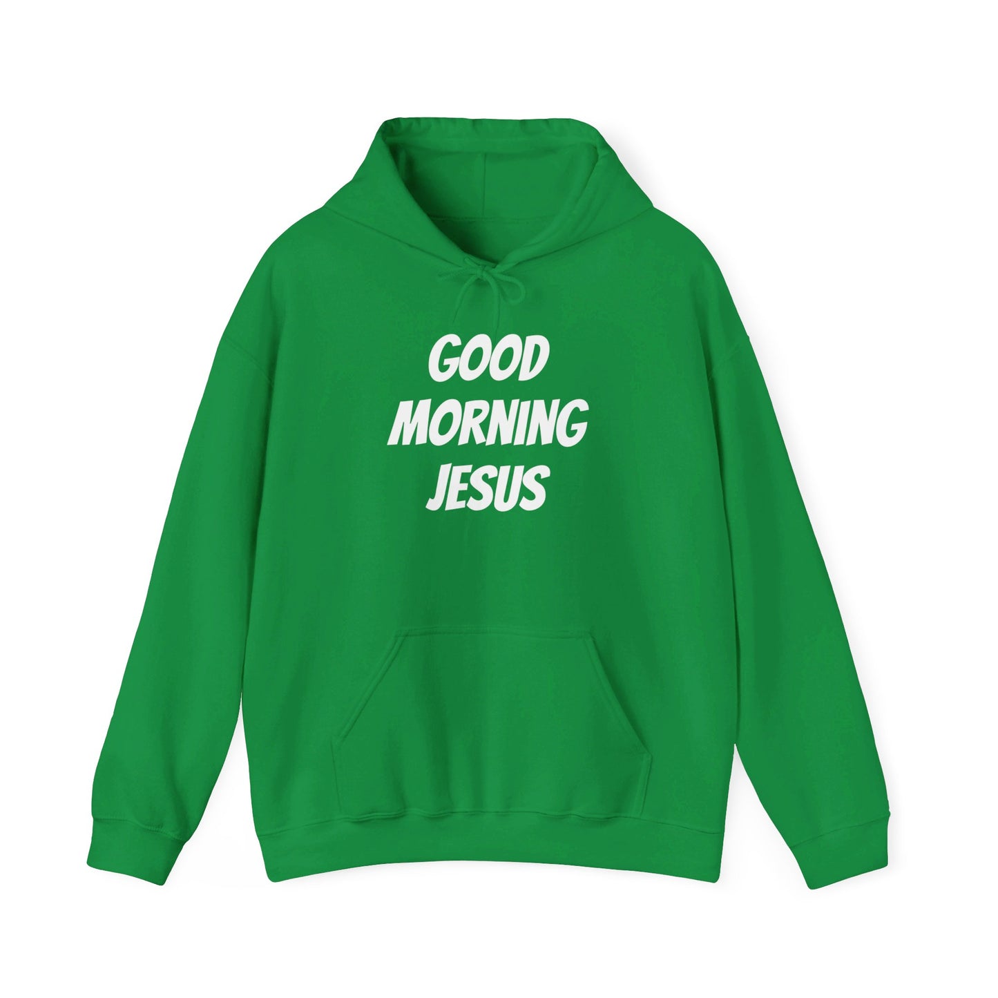 Unisex Heavy Blend™ Hooded Sweatshirt - Black Writing - GOOD MORNING JESUS