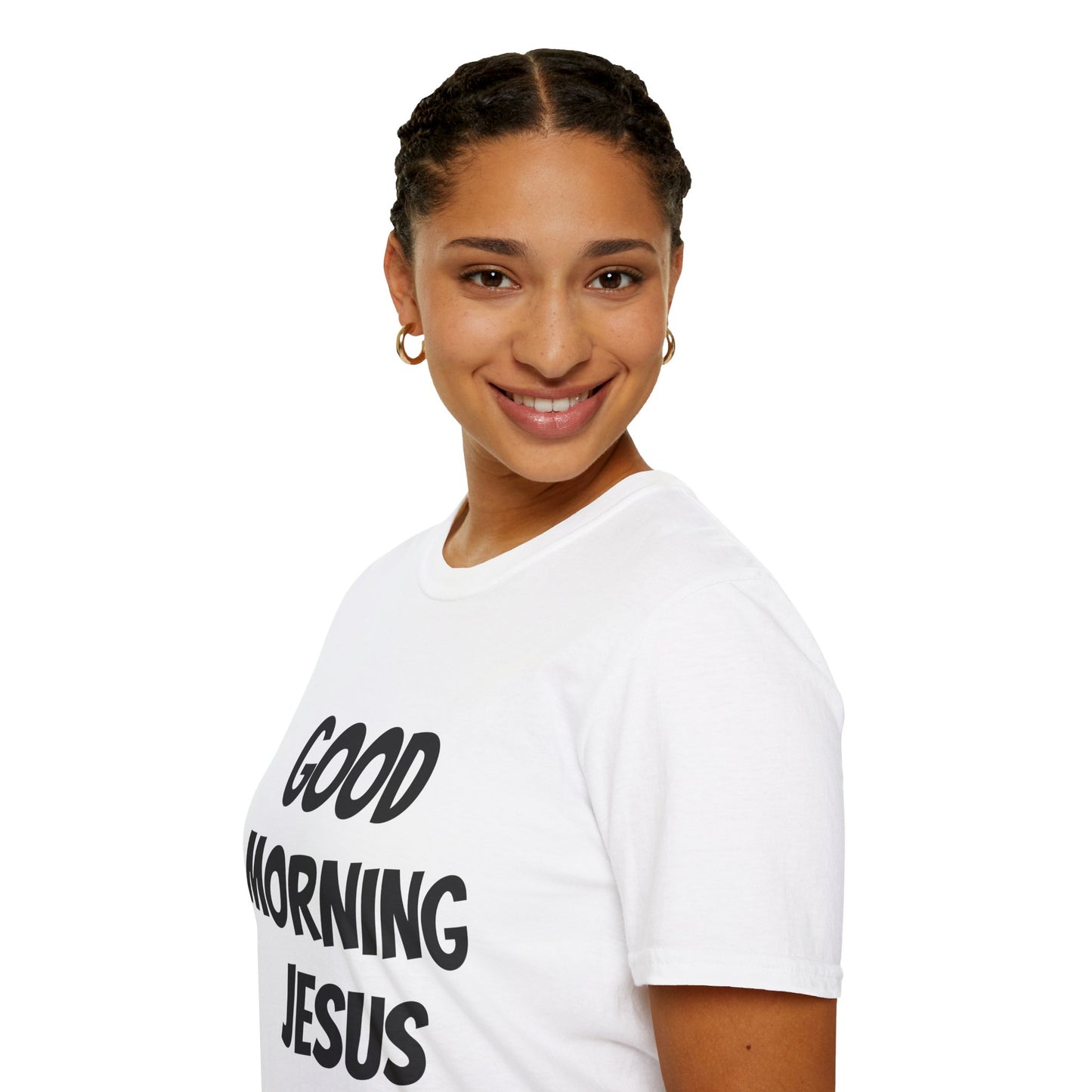 Unisex Softstyle T-Shirt - Black Writing - GOOD MORNING JESUS