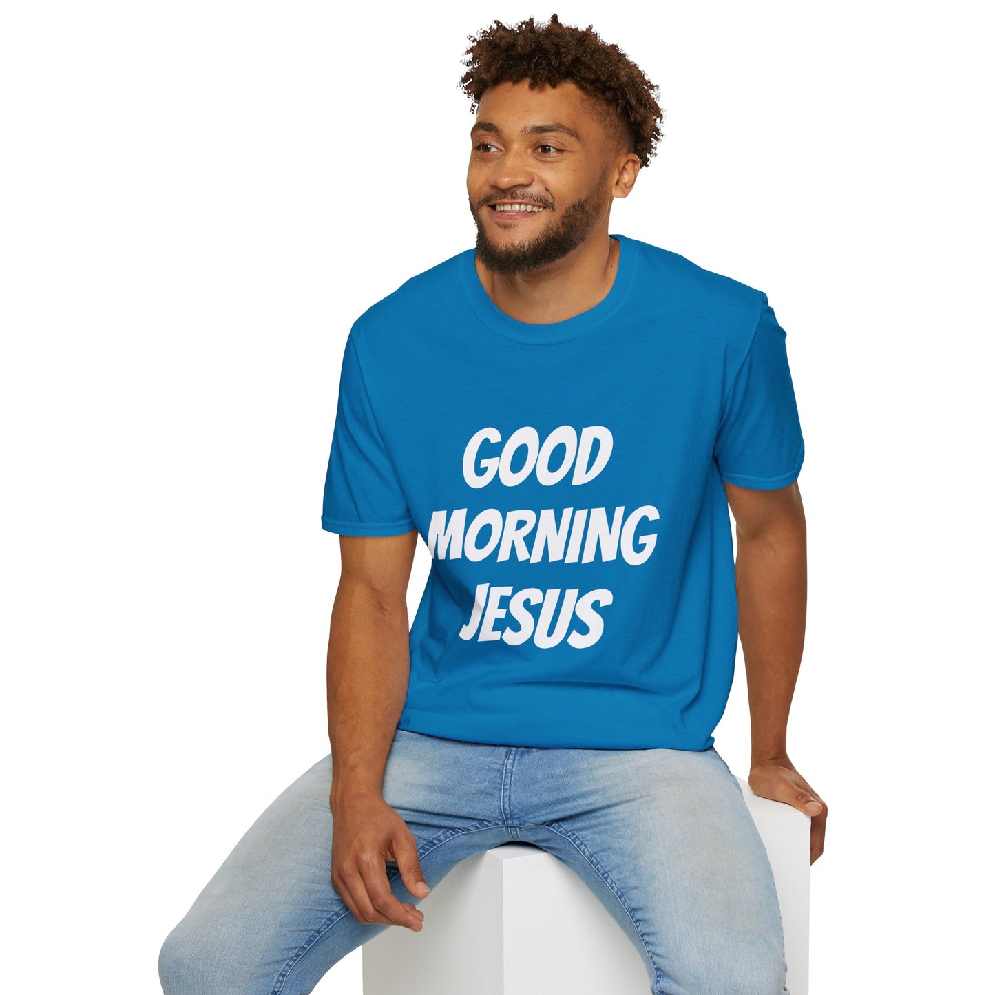 Unisex Softstyle T-Shirt - Black Writing - GOOD MORNING JESUS