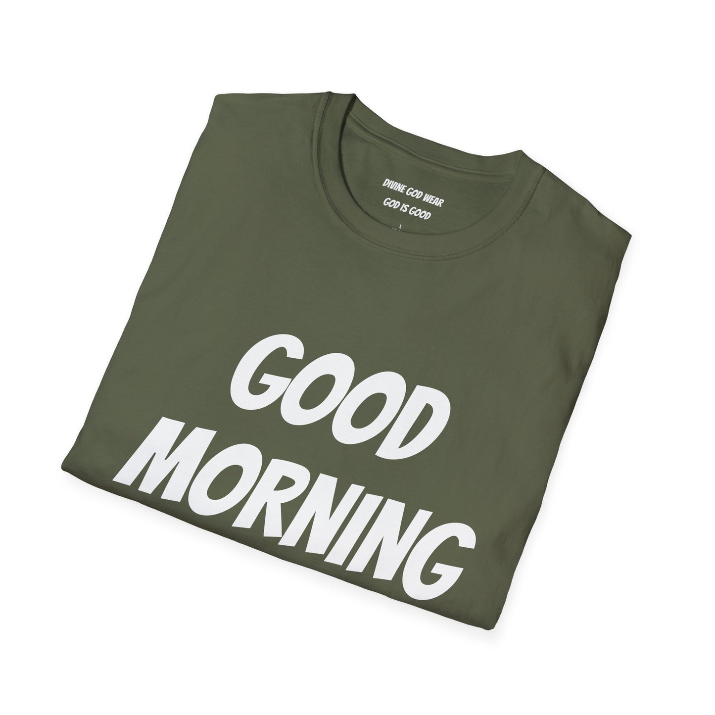 Unisex Softstyle T-Shirt - Black Writing - GOOD MORNING JESUS