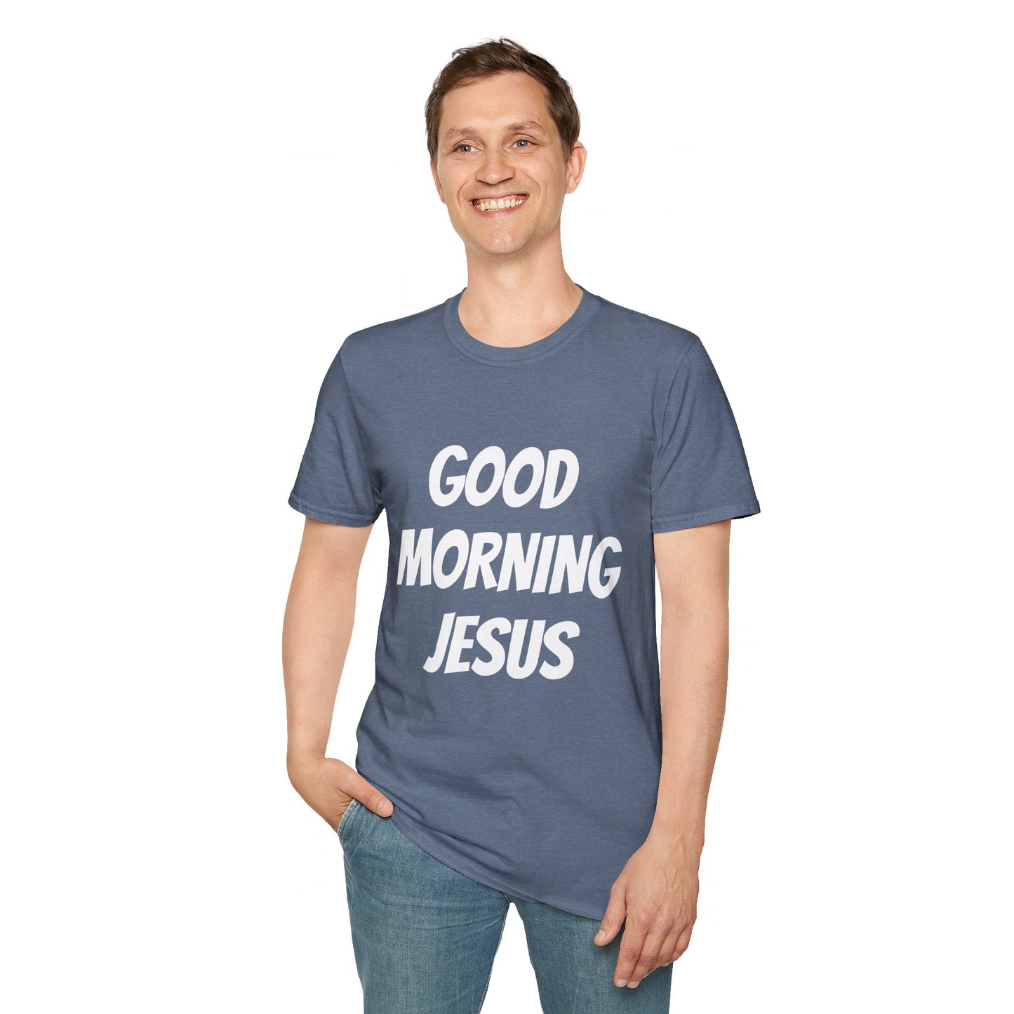 Unisex Softstyle T-Shirt - Black Writing - GOOD MORNING JESUS