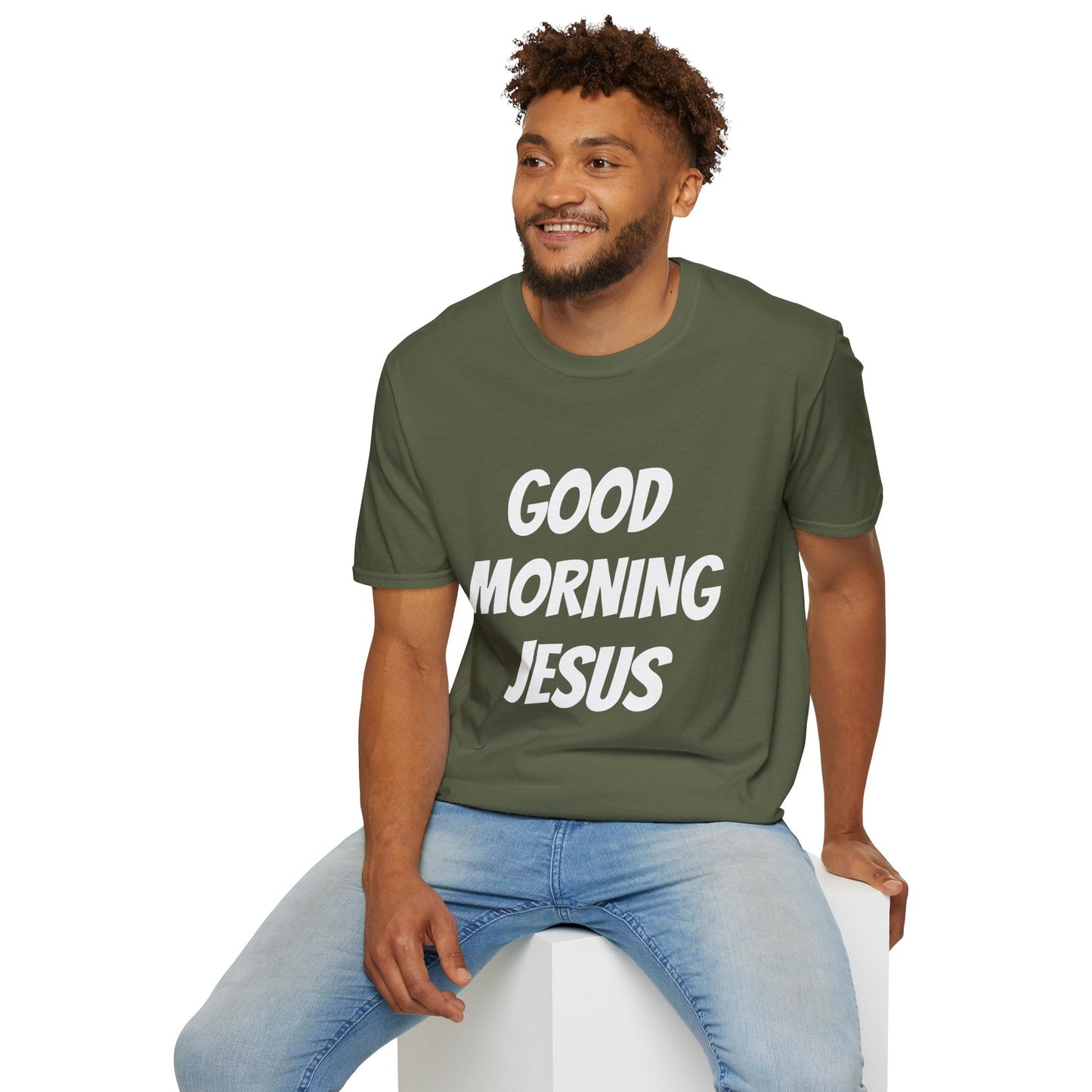 Unisex Softstyle T-Shirt - Black Writing - GOOD MORNING JESUS