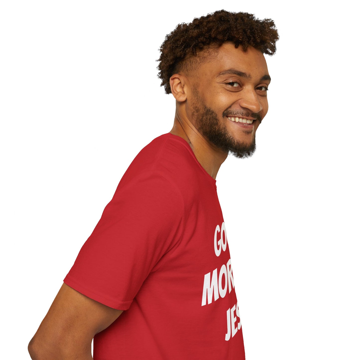 Unisex Softstyle T-Shirt - Black Writing - GOOD MORNING JESUS